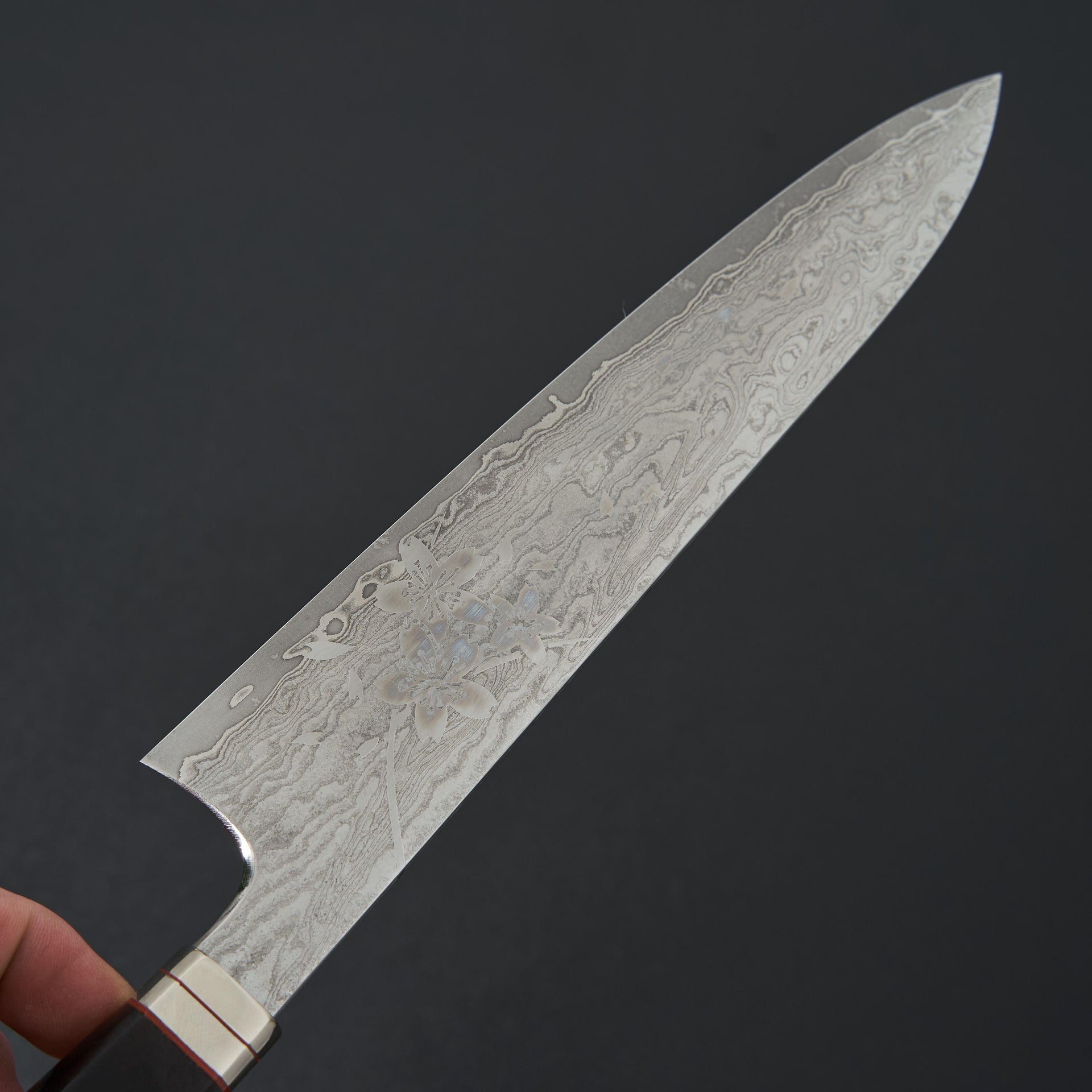 Hitohira Uki Sakura Damascus Gyuto 240mm Ebony Handle (Fusion Handle)-Knife-Hitohira-Carbon Knife Co
