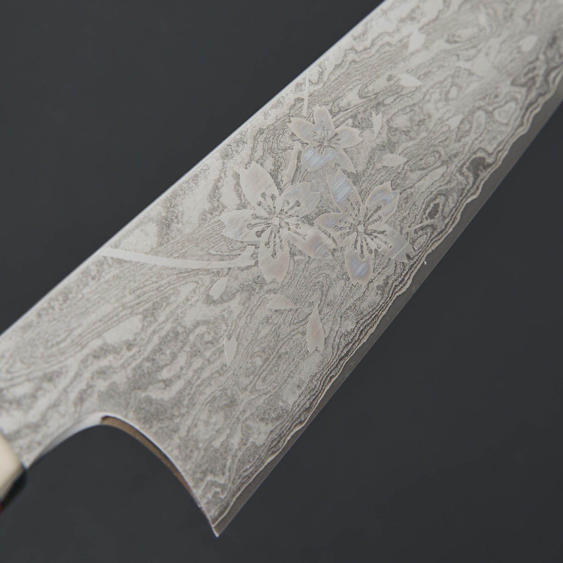 Hitohira Uki Sakura Damascus Gyuto 240mm Ebony Handle (Fusion Handle)-Knife-Hitohira-Carbon Knife Co