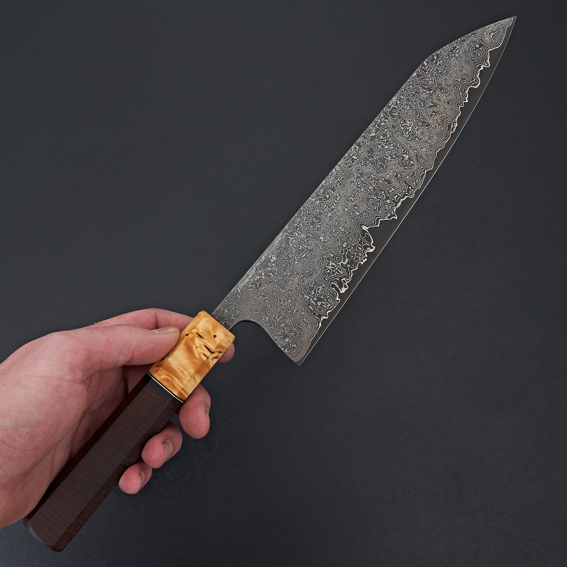 Jamison Chopp CruForgeV Damascus Ringed Gidgee 240mm-Knife-Jamison Chopp-Carbon Knife Co
