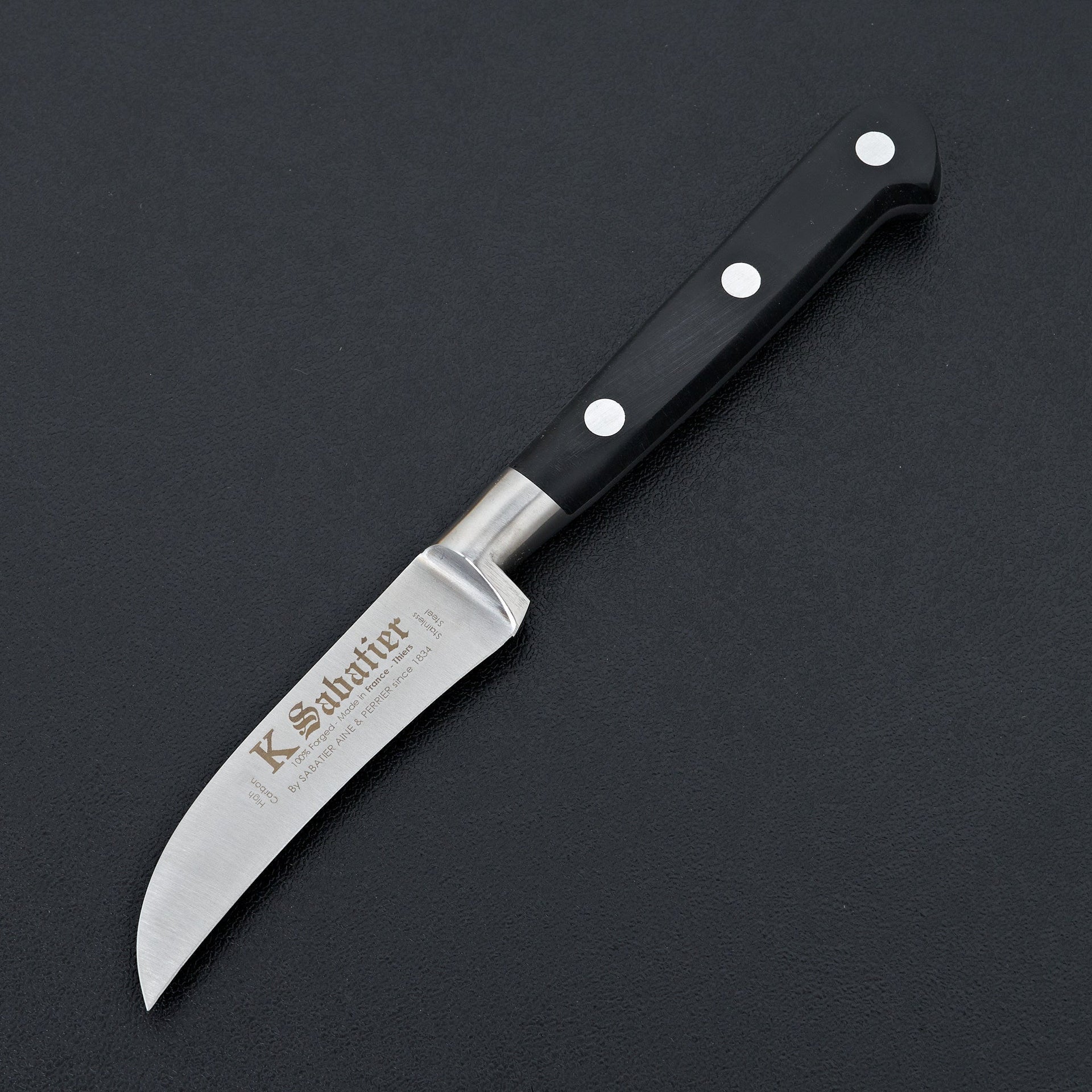 K Sabatier Authentique 4" Birds Beak Paring Knife Stainless-Knife-K Sabatier-Carbon Knife Co