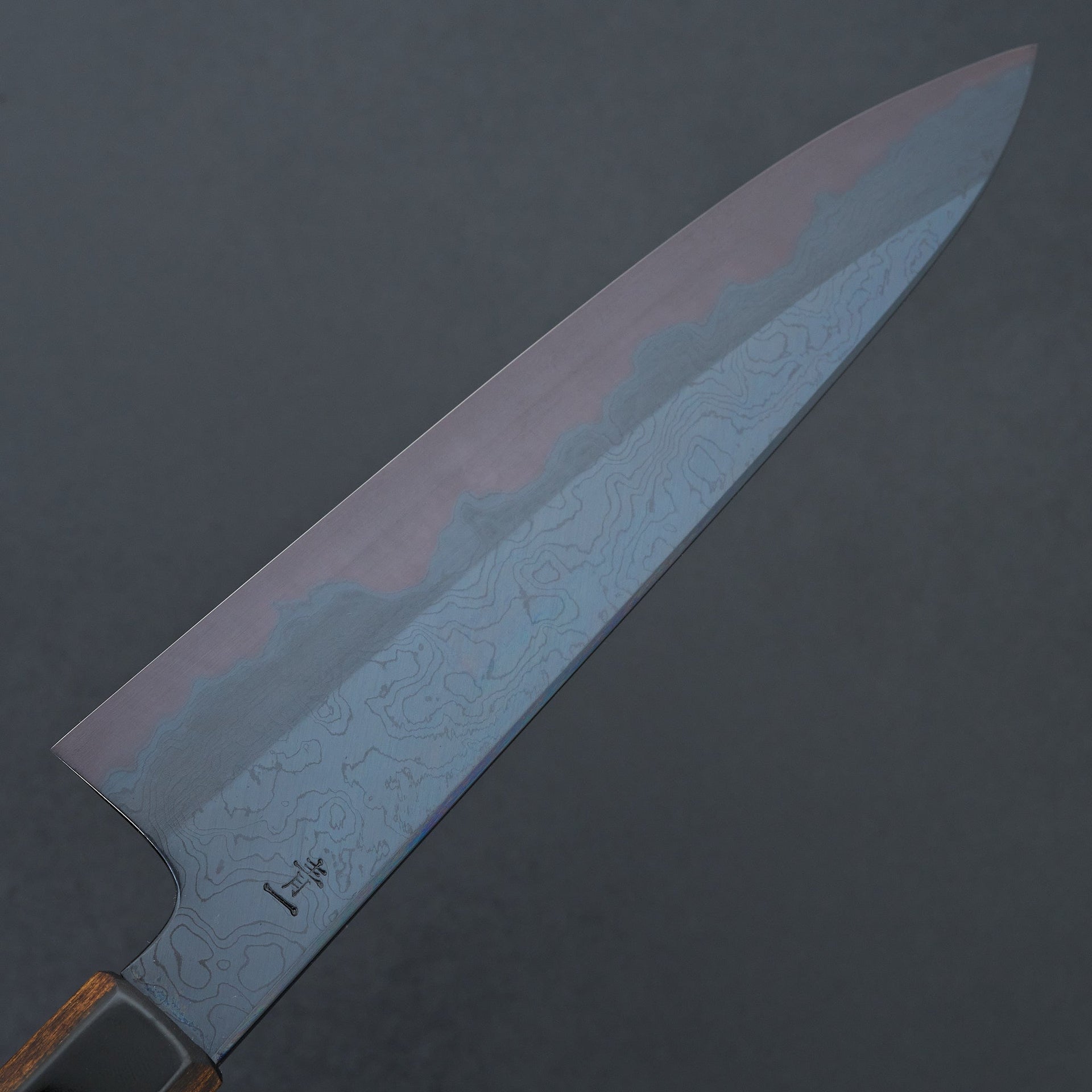 Kagekiyo Blue 1 Black Dyed Damascus Gyuto 210mm-Knife-Kagekiyo-Carbon Knife Co