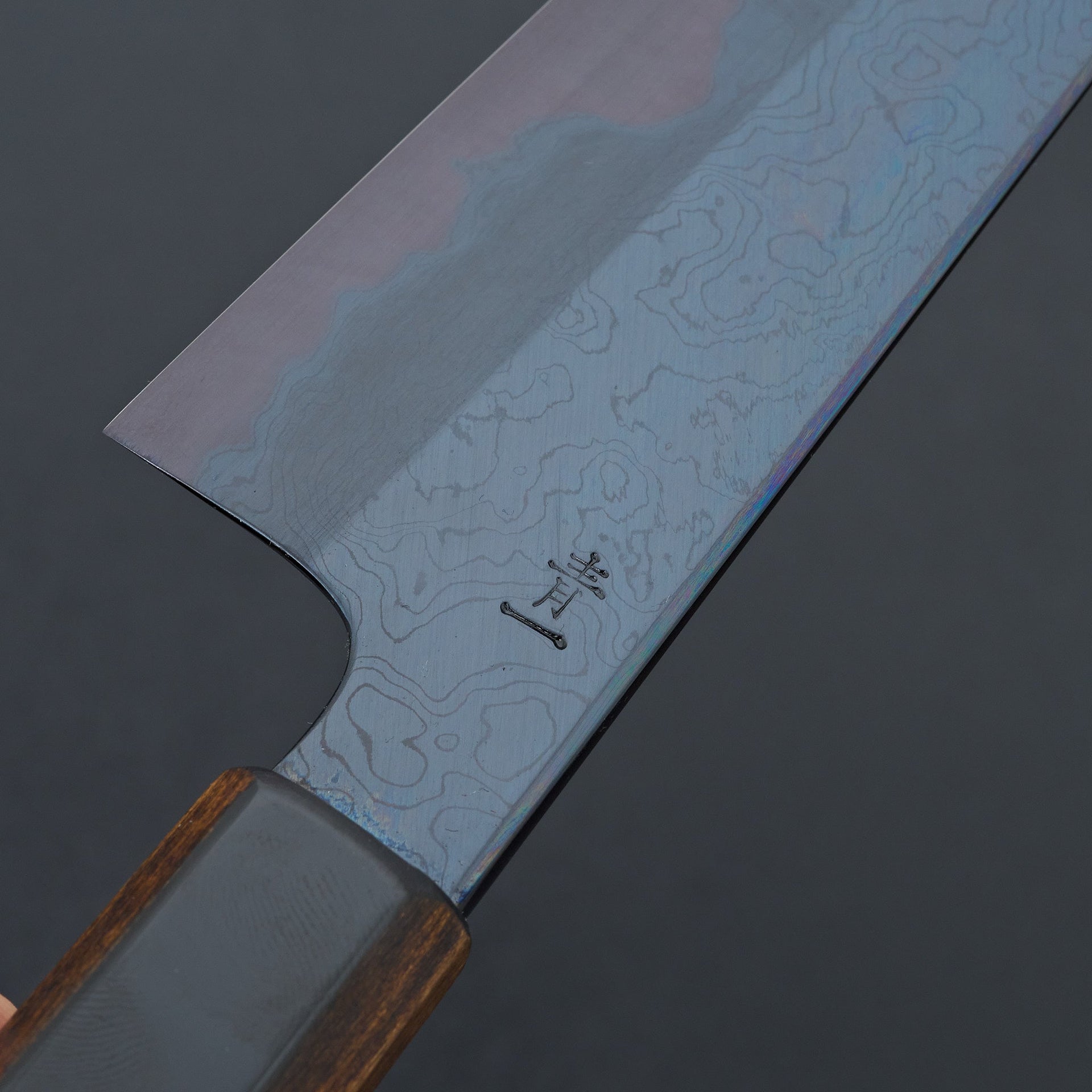 Kagekiyo Blue 1 Black Dyed Damascus Gyuto 210mm-Knife-Kagekiyo-Carbon Knife Co