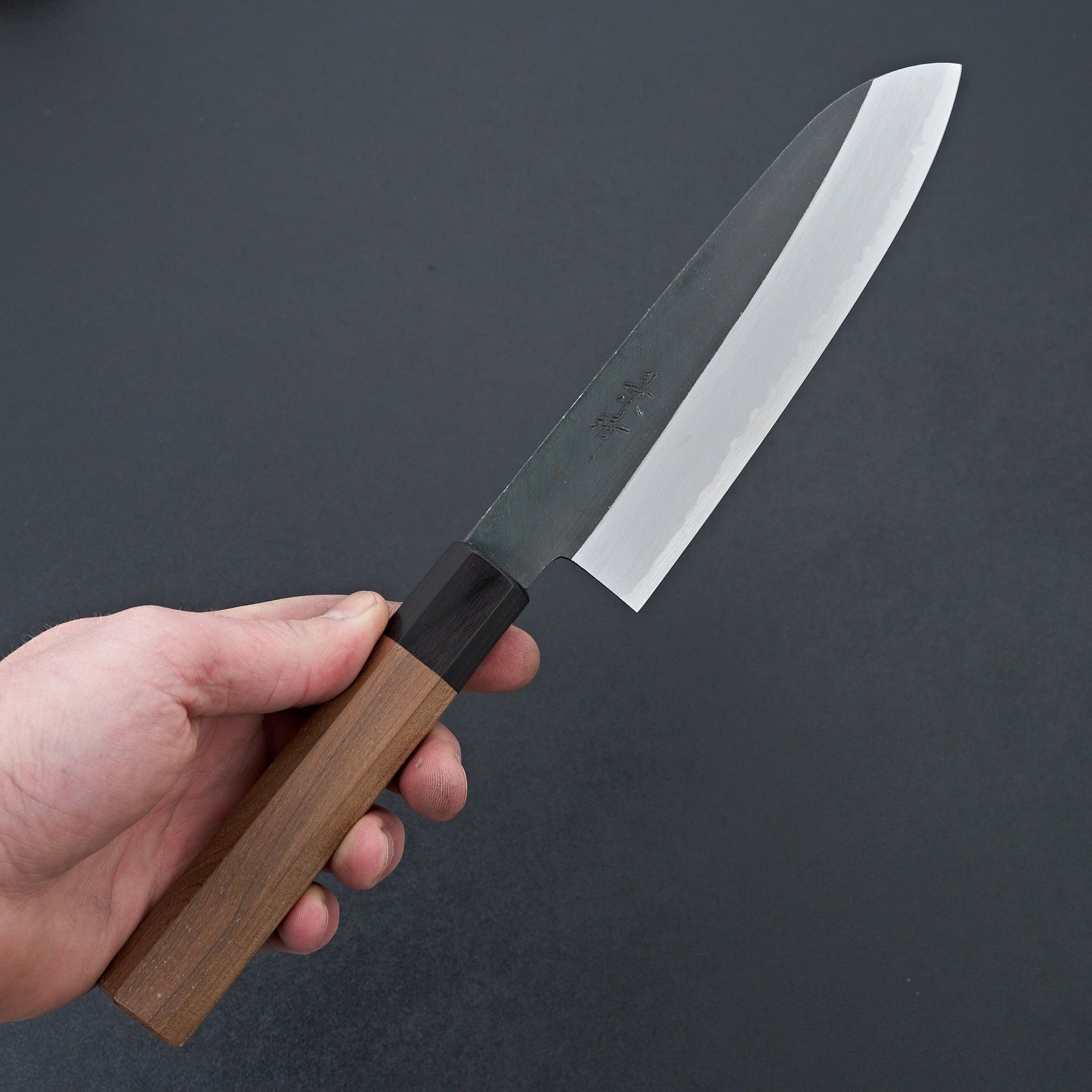 Kagekiyo Blue 2 Kurouchi Santoku 180mm Walnut-Knife-Kagekiyo-Carbon Knife Co
