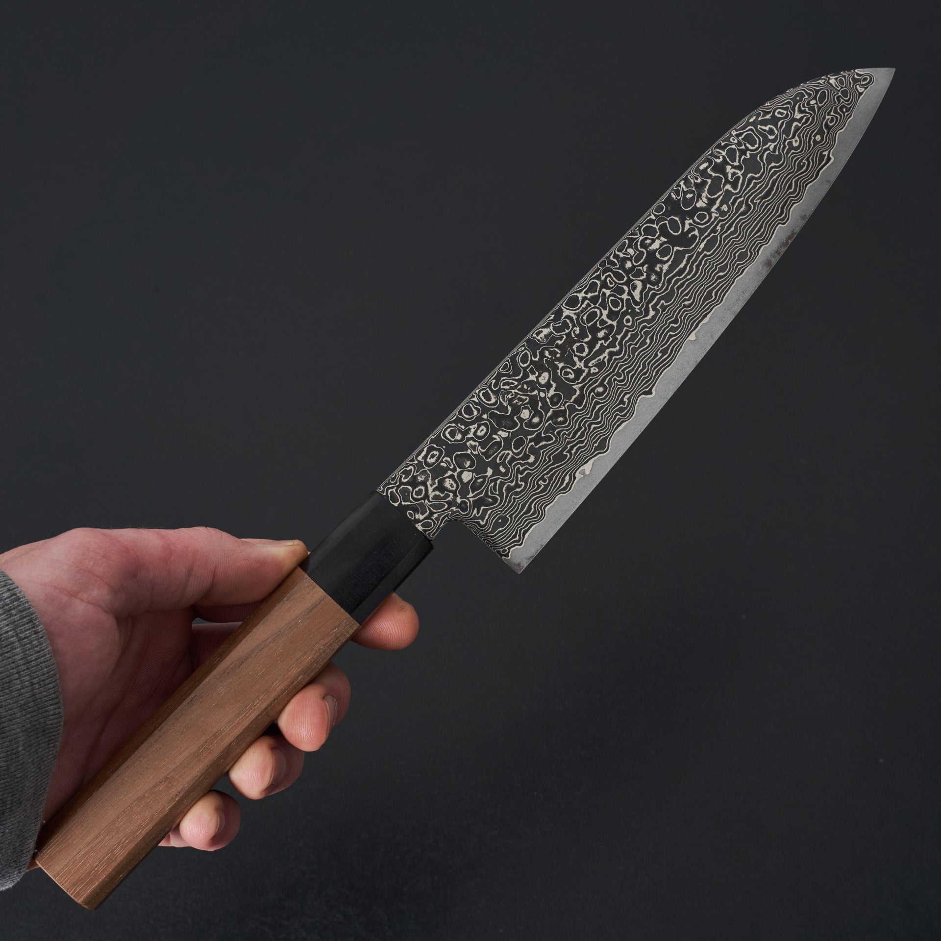 Kagekiyo ZA-18 Black Damascus Santoku 180mm-Kagekiyo-Carbon Knife Co