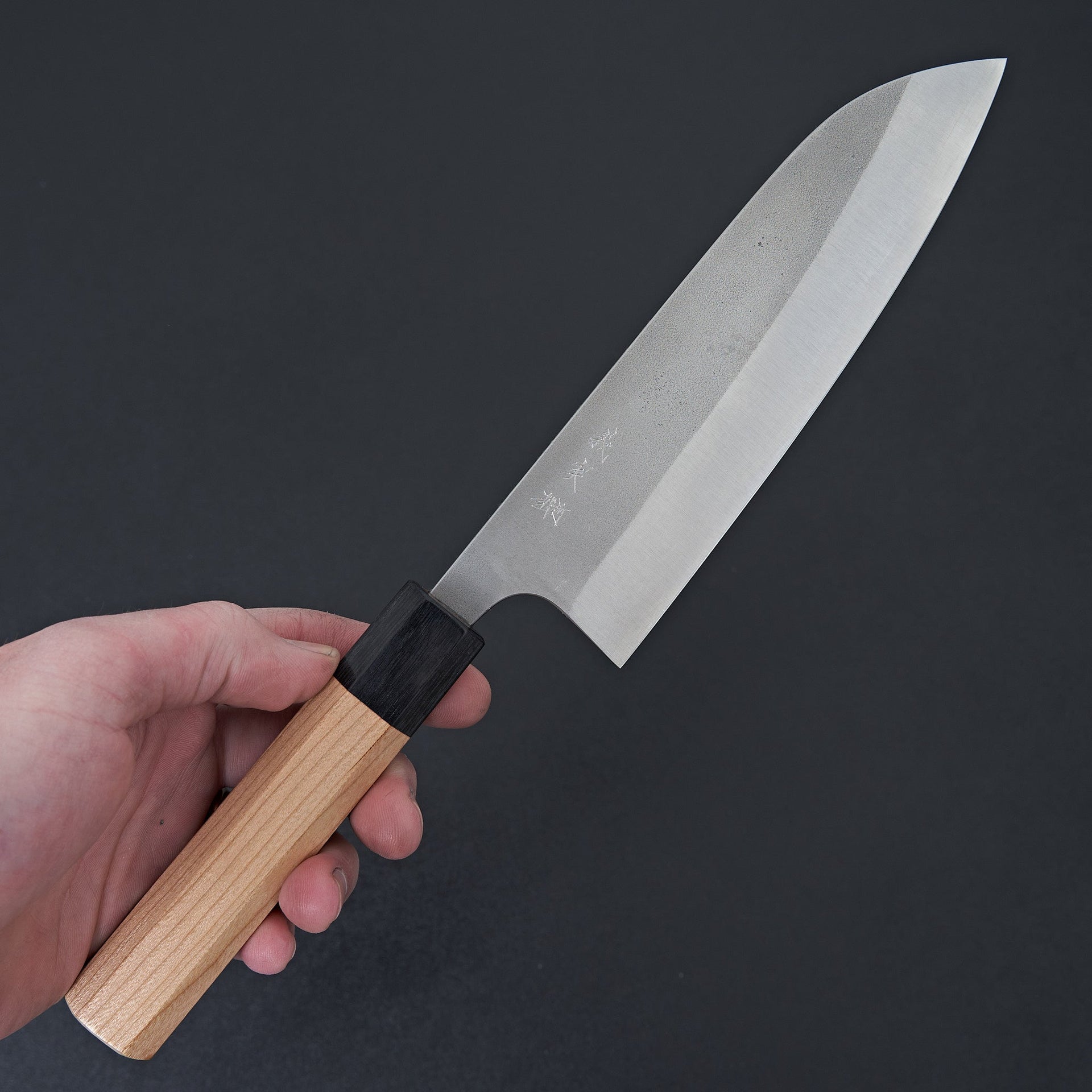 Kato AS Nashiji Cherry Handle Santoku 165mm-Knife-Yoshimi Kato-Carbon Knife Co