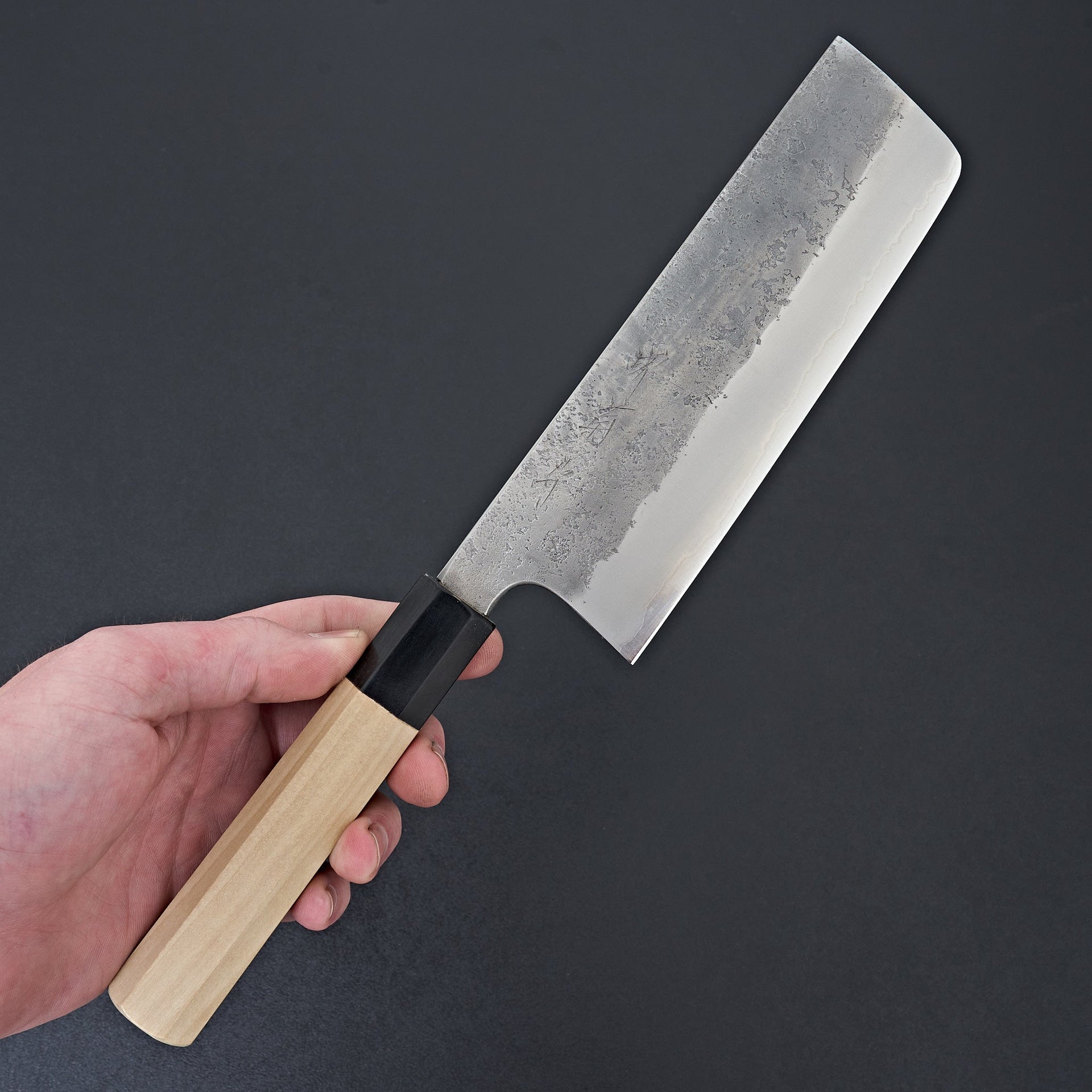 Kikumori Nashiji Blue #2 Nakiri 165mm-Knife-Sakai Kikumori-Carbon Knife Co