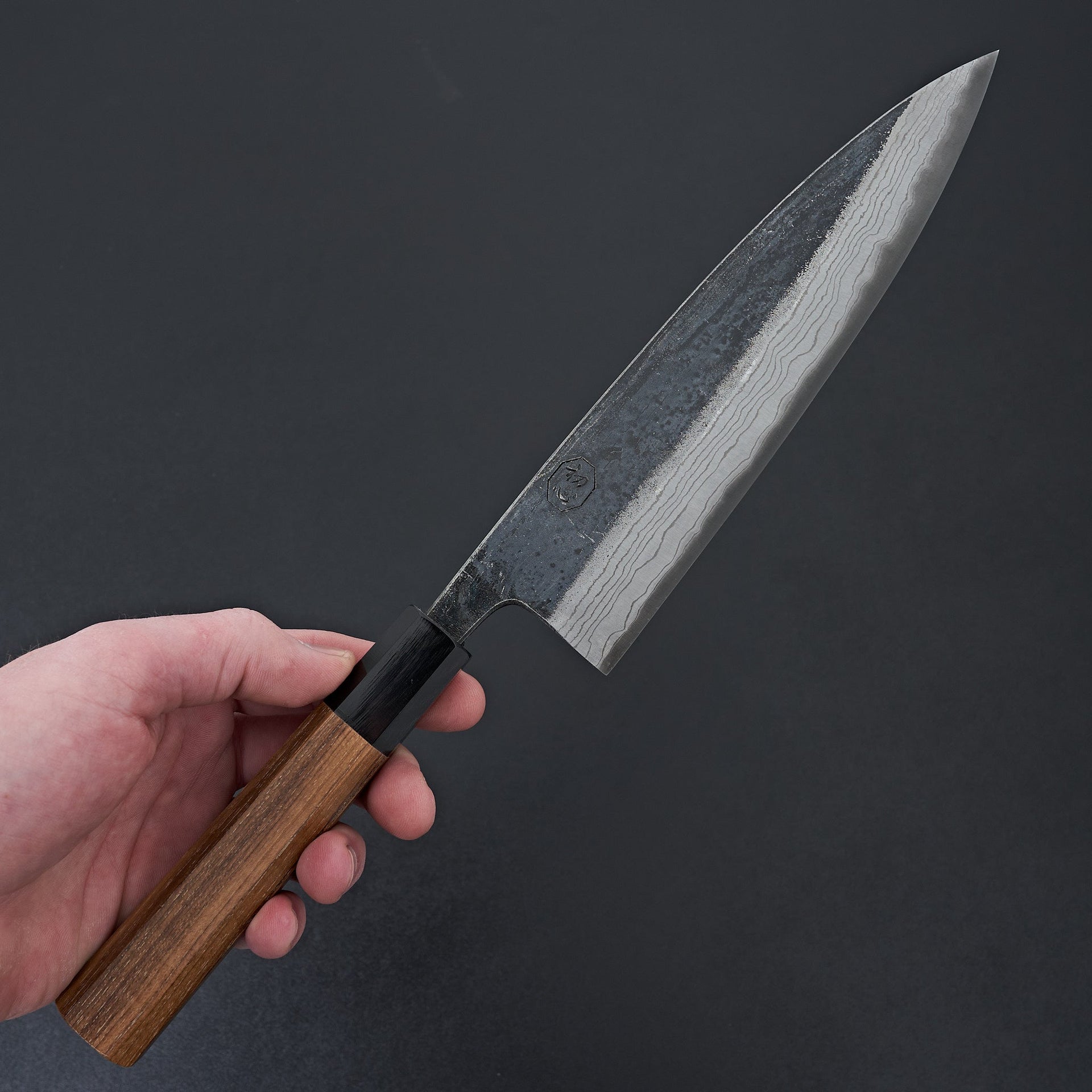 Kumokage Blue #2 Kurouchi Damascus Gyuto 210mm-Knife-Hatsukokoro-Carbon Knife Co