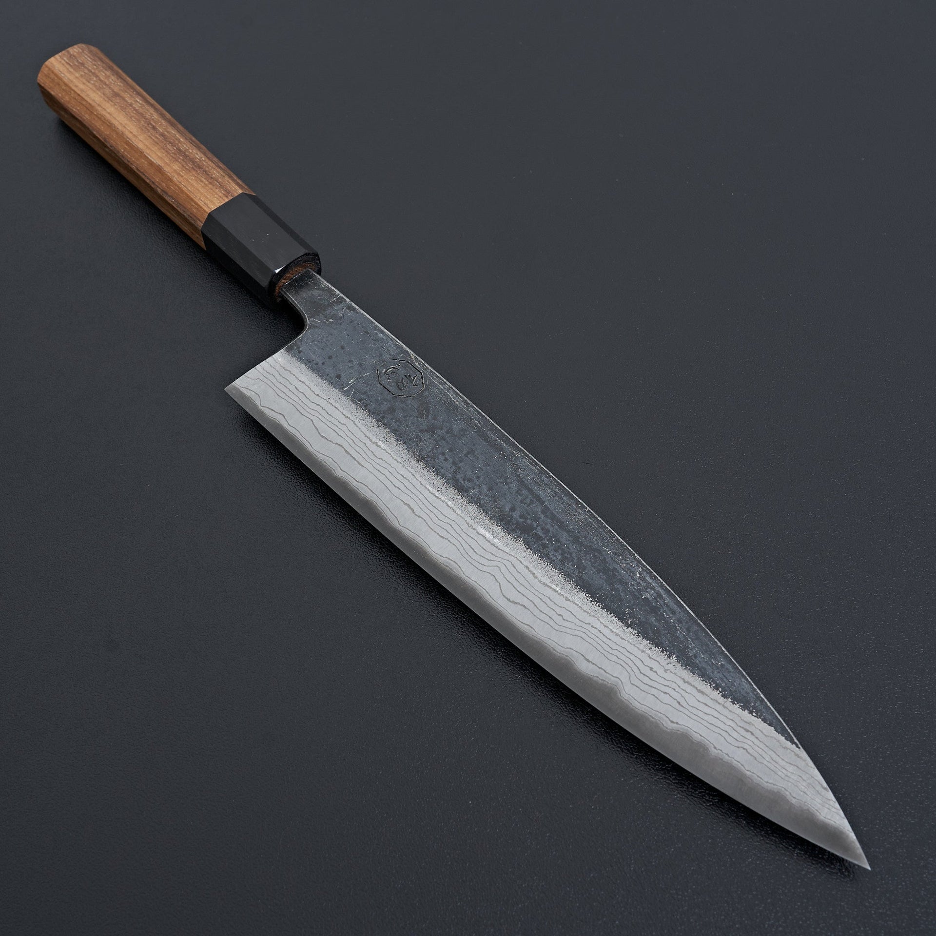 Kumokage Blue #2 Kurouchi Damascus Gyuto 210mm-Knife-Hatsukokoro-Carbon Knife Co
