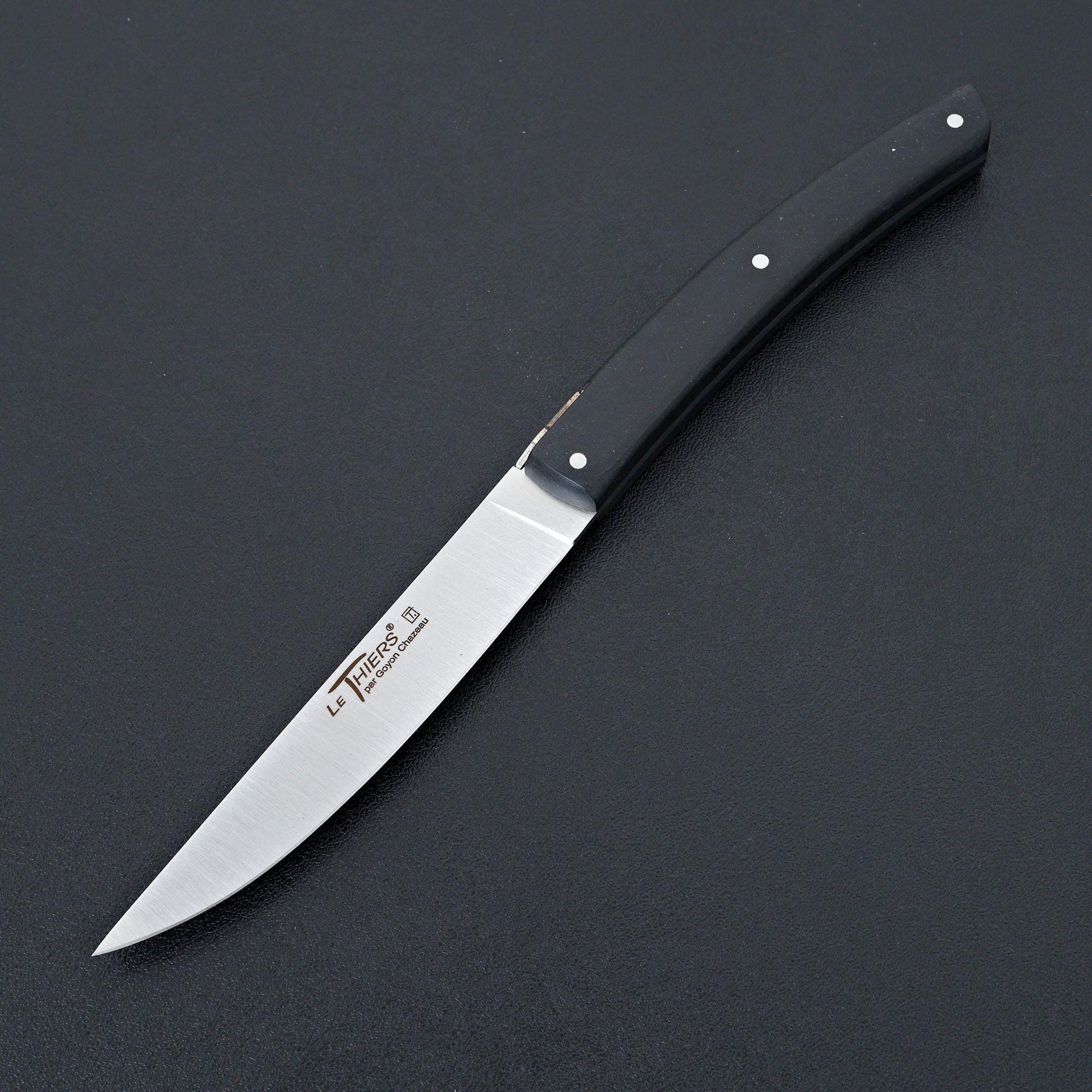 Le Thiers Chateau De Pirou Black Paperstone 6 Piece Table Knife Set-Knife-K Sabatier-Carbon Knife Co