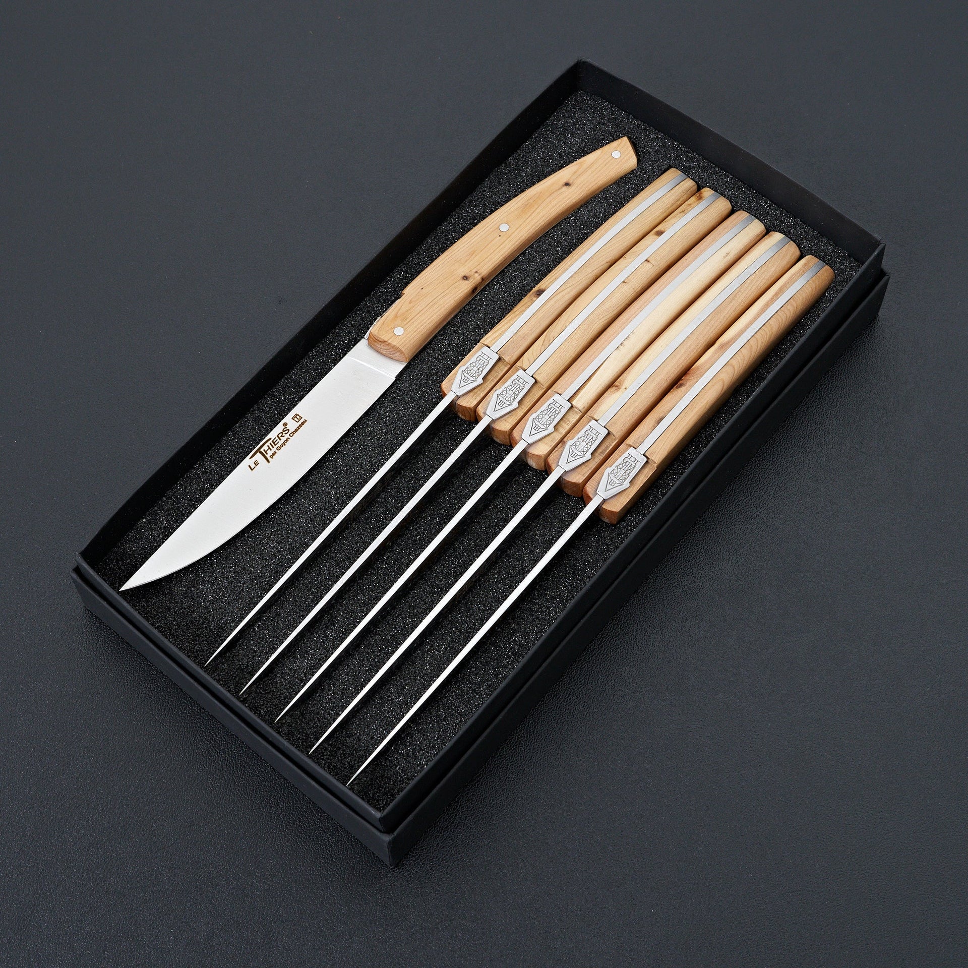 Le Thiers Pirou Juniper 6 Piece Table Knife Set-Knife-K Sabatier-Carbon Knife Co