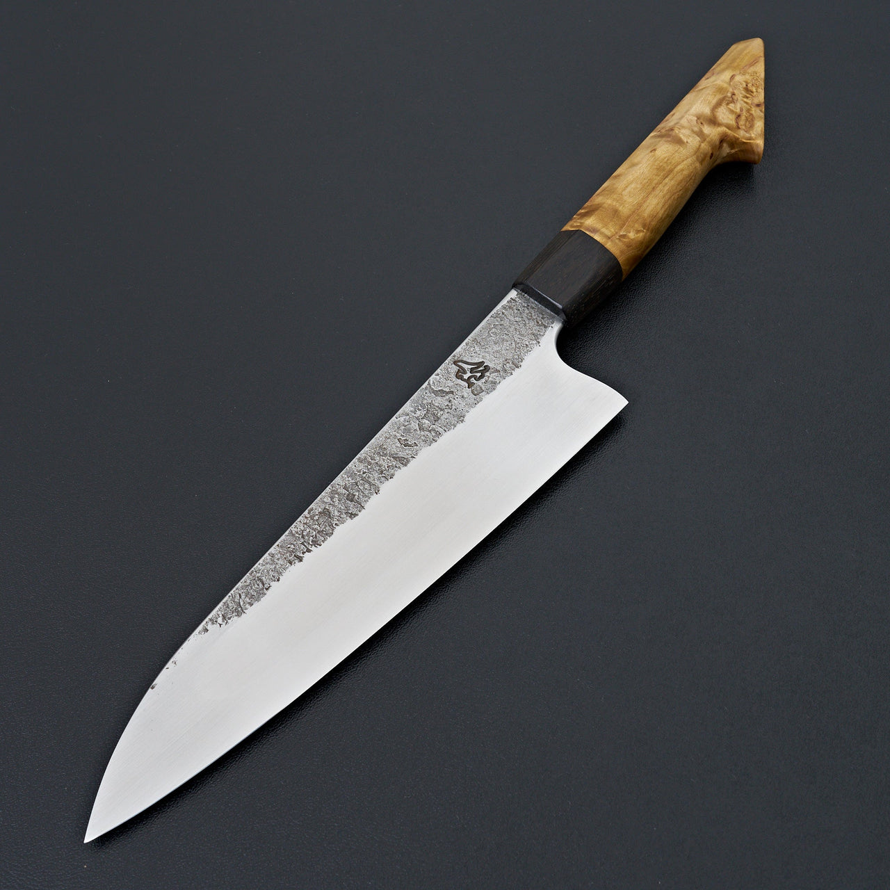 Lew Griffin S-Grind Curly Birchwood Gyuto 205mm-Knife-Lew Griffin-Carbon Knife Co