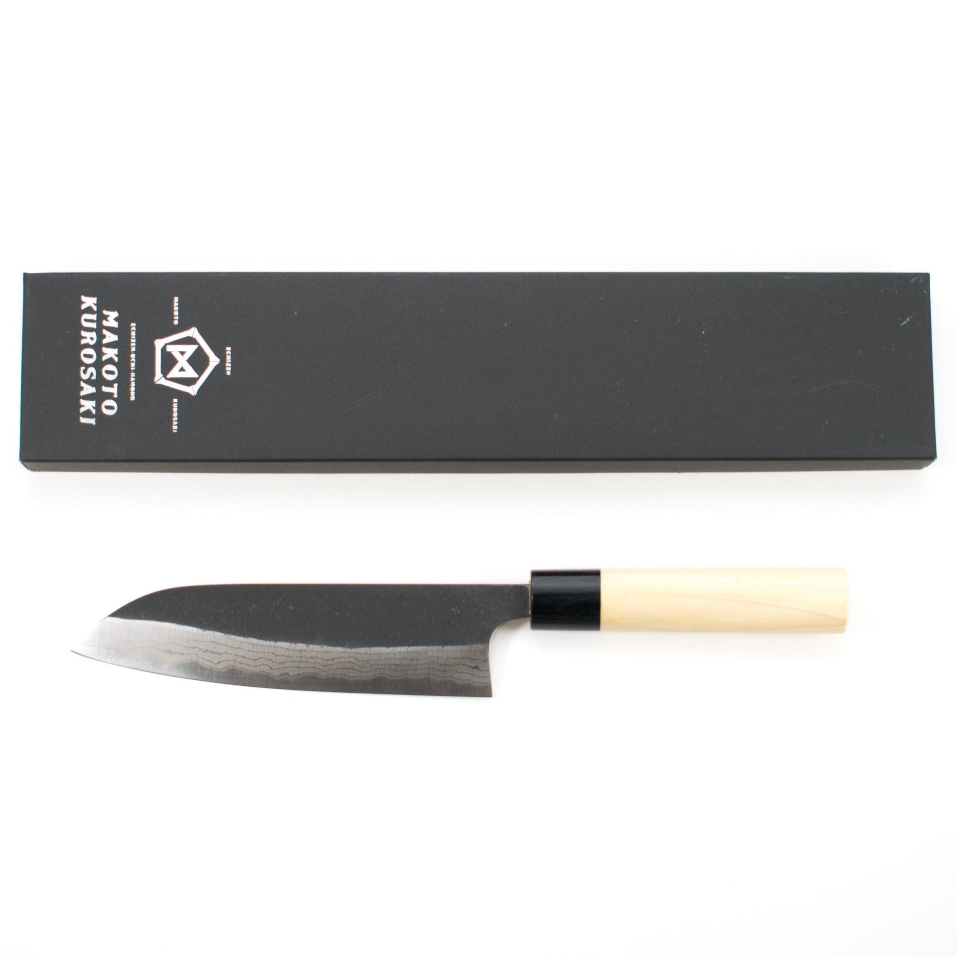 Makoto Damascus White #2 Santoku 170mm-Knife-Makoto-Carbon Knife Co