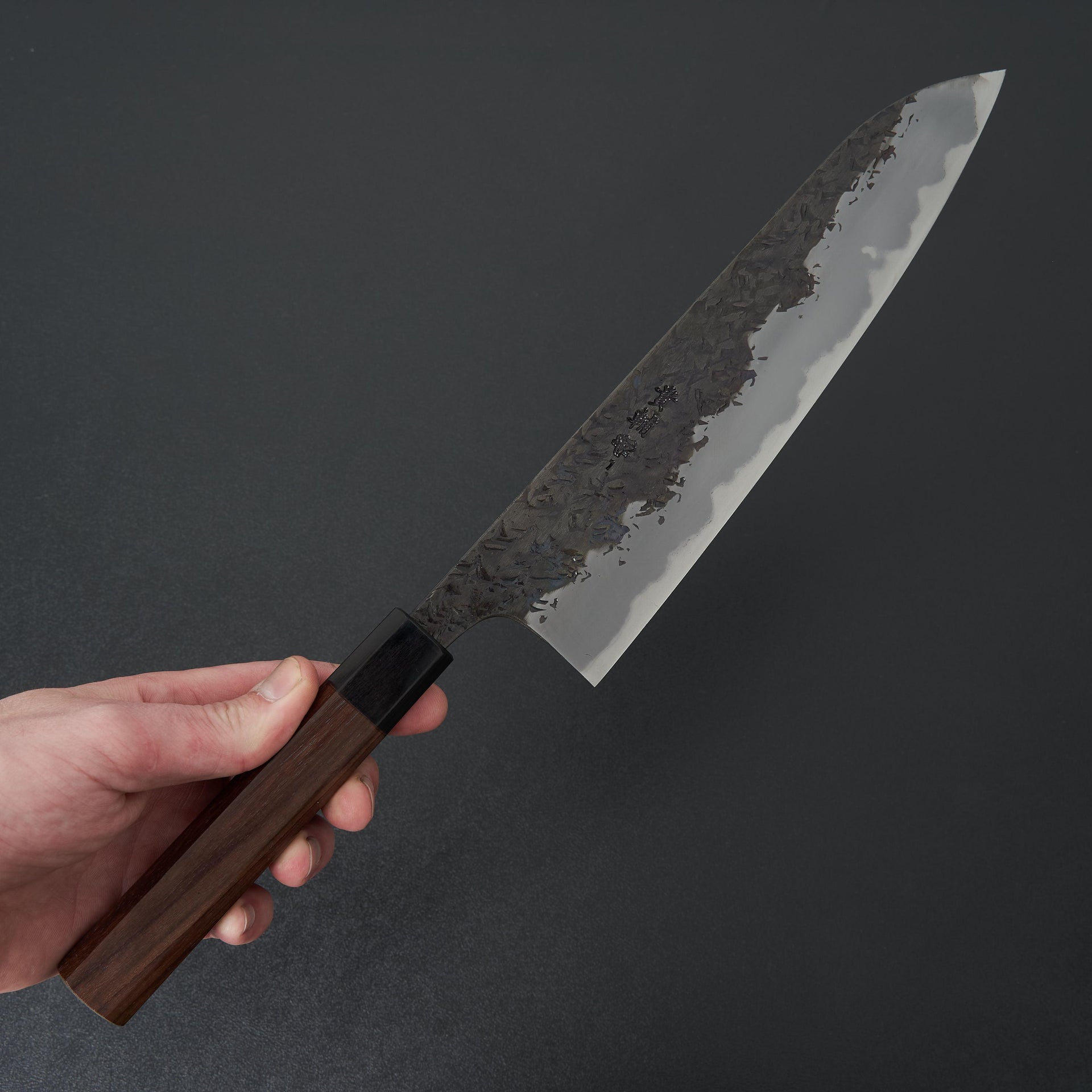 Manaka Hamono Kisuke Blue #1 Kurouchi Tsuchime Gyuto 240mm-Knife-Manaka Hamono-Carbon Knife Co