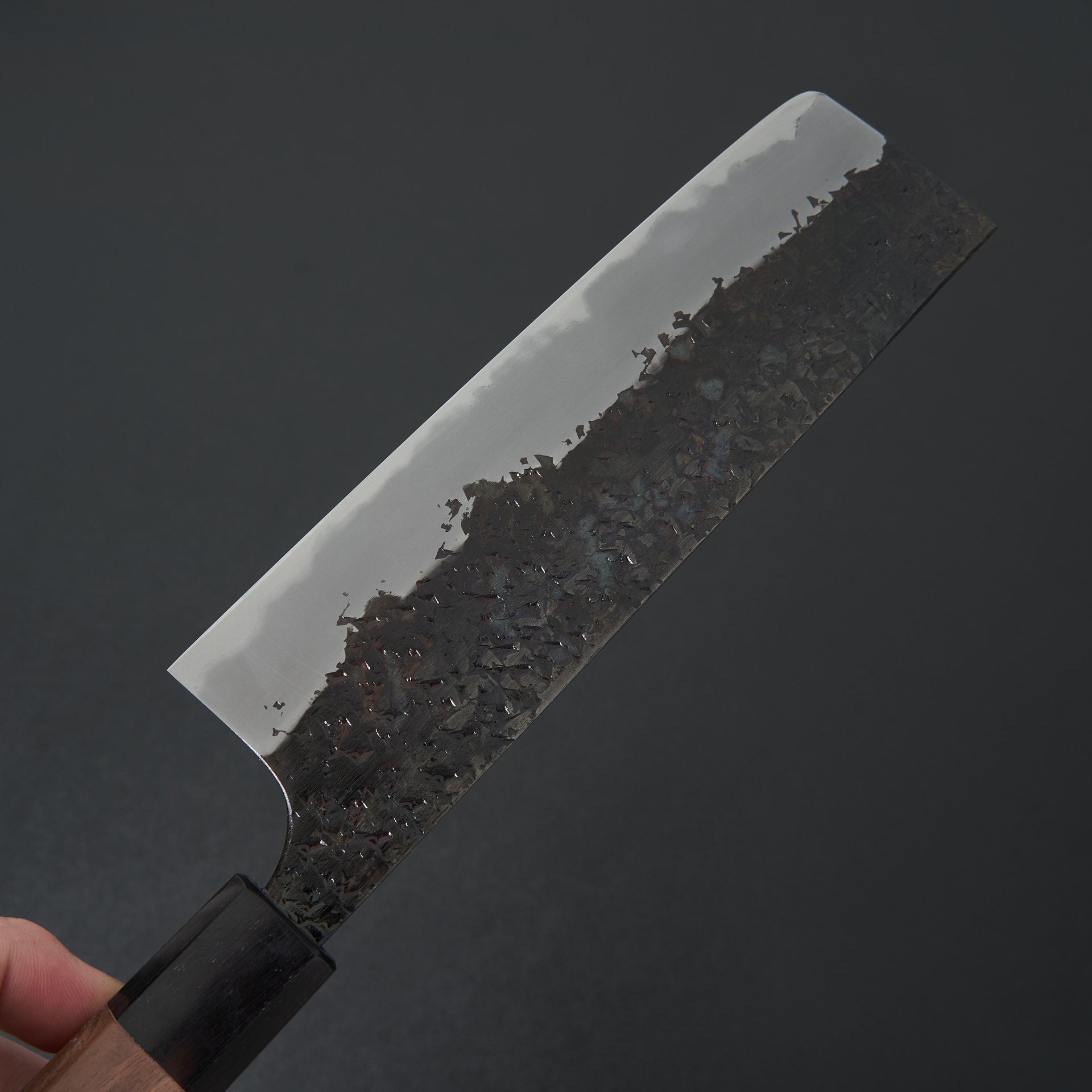 Manaka Hamono Kisuke Blue #2 Kurouchi Tsuchime Nakiri 165mm-Knife-Manaka Hamono-Carbon Knife Co