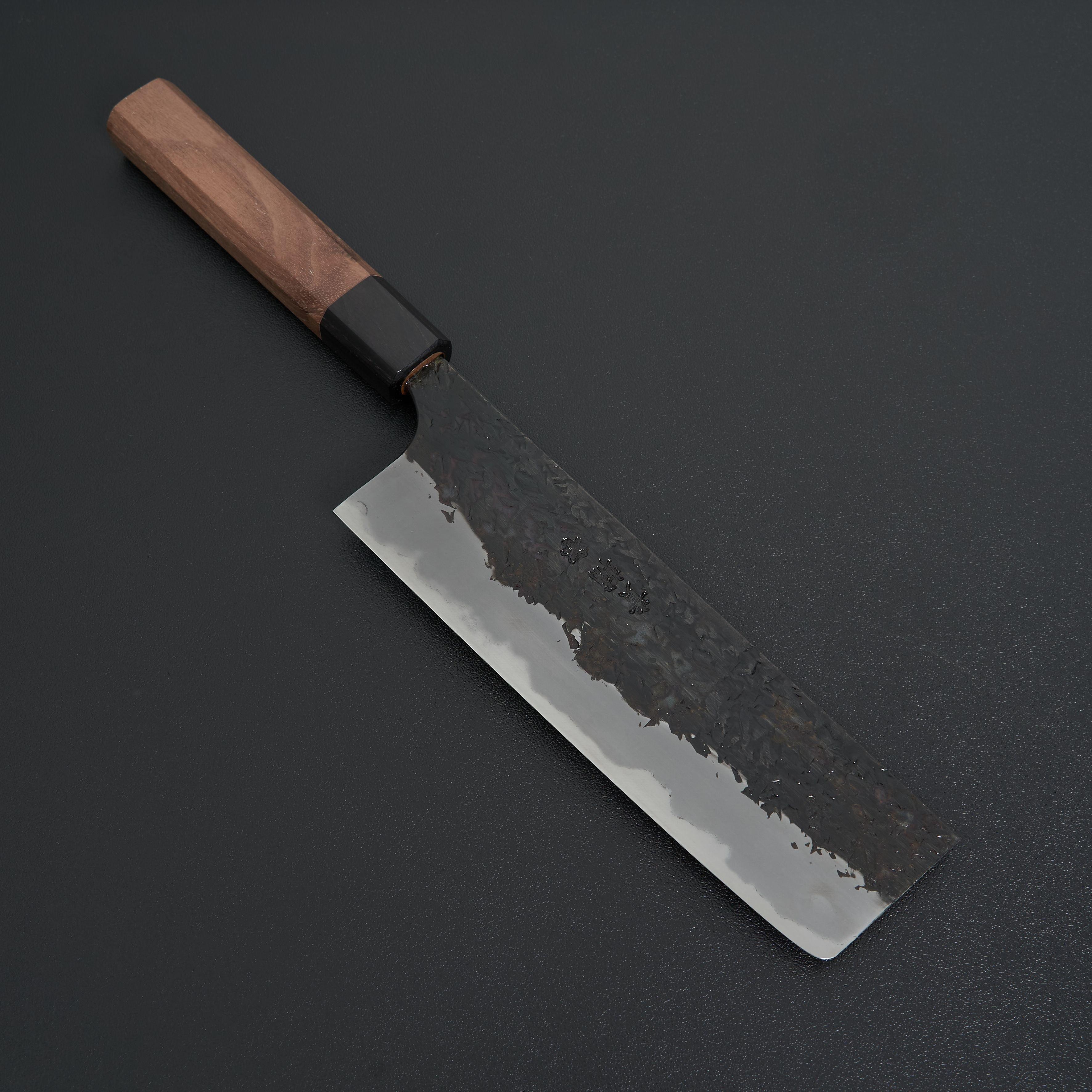Manaka Hamono Kisuke Blue #2 Kurouchi Tsuchime Nakiri 165mm