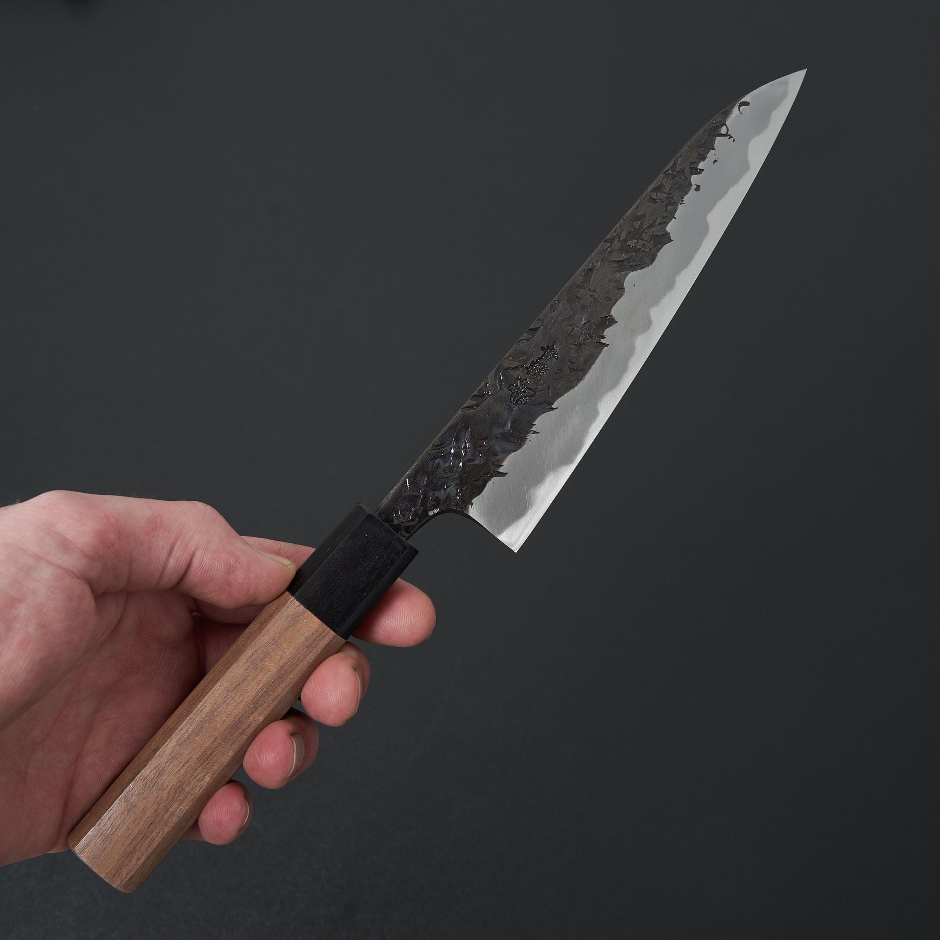 Manaka Hamono Kisuke Blue #2 Kurouchi Tsuchime Petty 150mm-Knife-Manaka Hamono-Carbon Knife Co