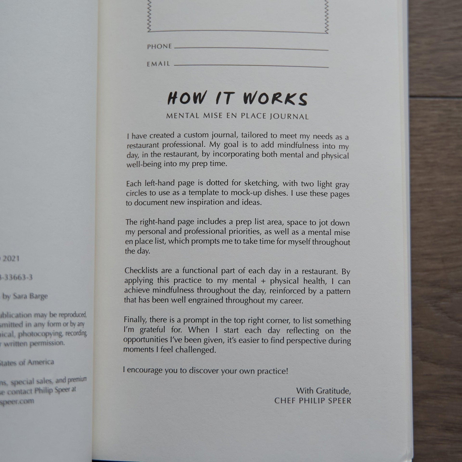 Mental Mise En Place Journal-Books-Chef Philip Speer-Carbon Knife Co