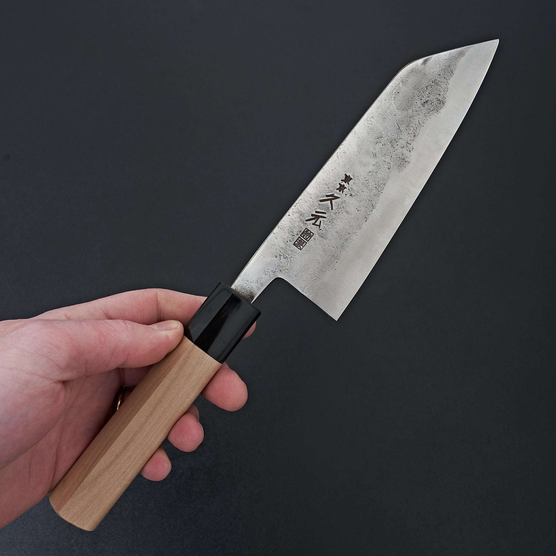 Morihei Hisamoto Blue Super Tsuchime Stainless Clad Bunka 165mm Ho Wood Handle-Knife-Hitohira-Carbon Knife Co