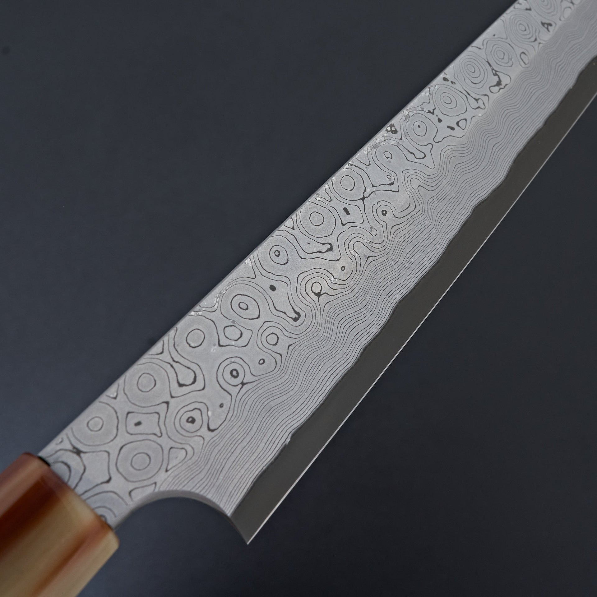 Nigara Hamono Blue 2 Kurozome Damascus Yanagiba 300mm-Knife-Handk-Carbon Knife Co