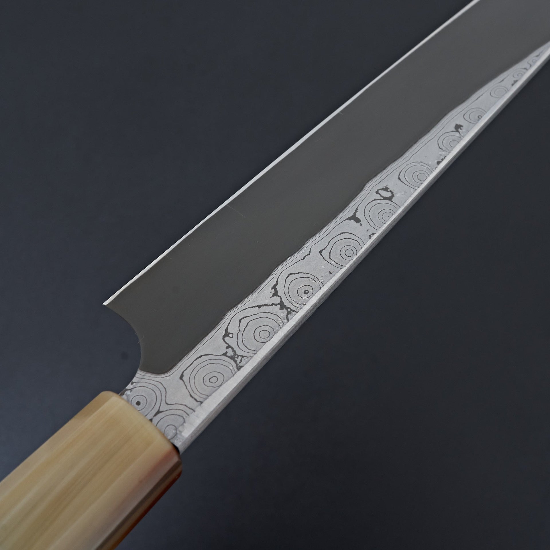Nigara Hamono Blue 2 Kurozome Damascus Yanagiba 300mm-Knife-Handk-Carbon Knife Co