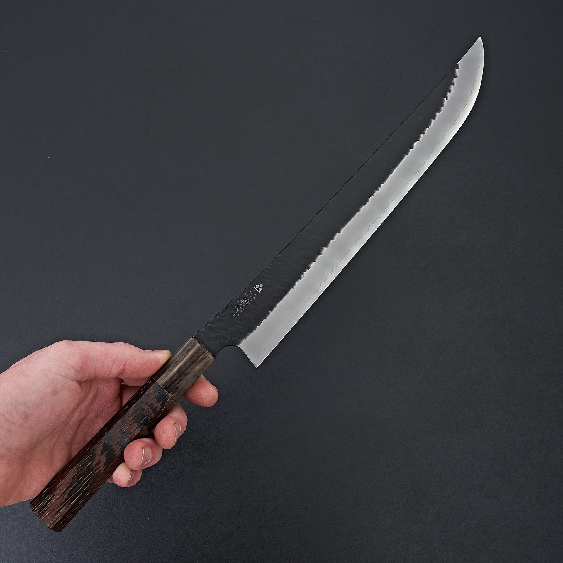 Nigara Hamono SG2 Kurouchi Tsuchime Sakimaru Sujihiki 270mm-Knife-Handk-Carbon Knife Co