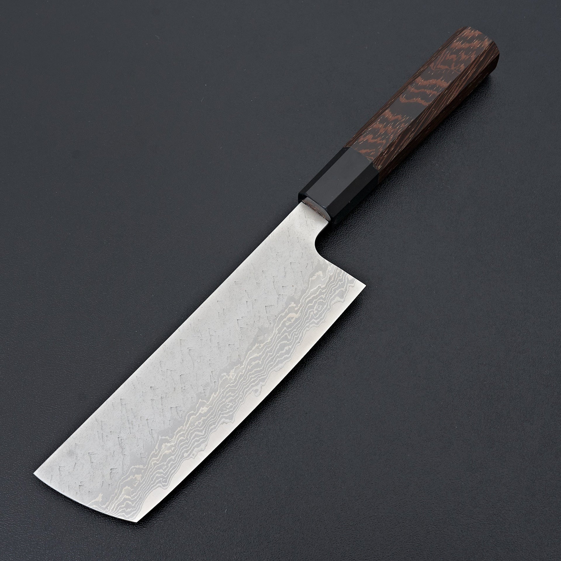 Nigara Hamono VG10 Tsuchime Damascus Nakiri 165mm-Knife-Handk-Carbon Knife Co