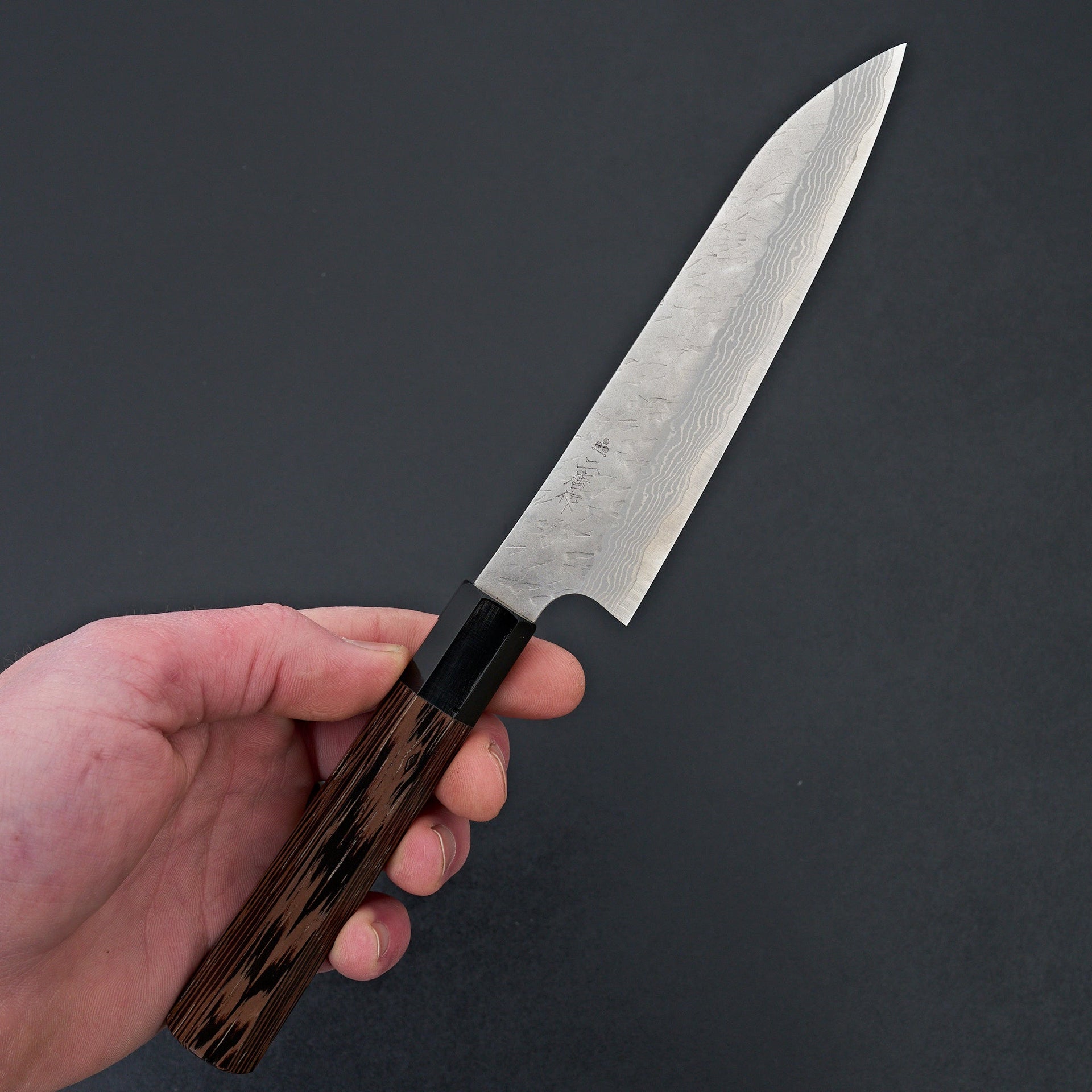 Nigara Hamono VG10 Tsuchime Damascus Petty 150mm-Knife-Handk-Carbon Knife Co