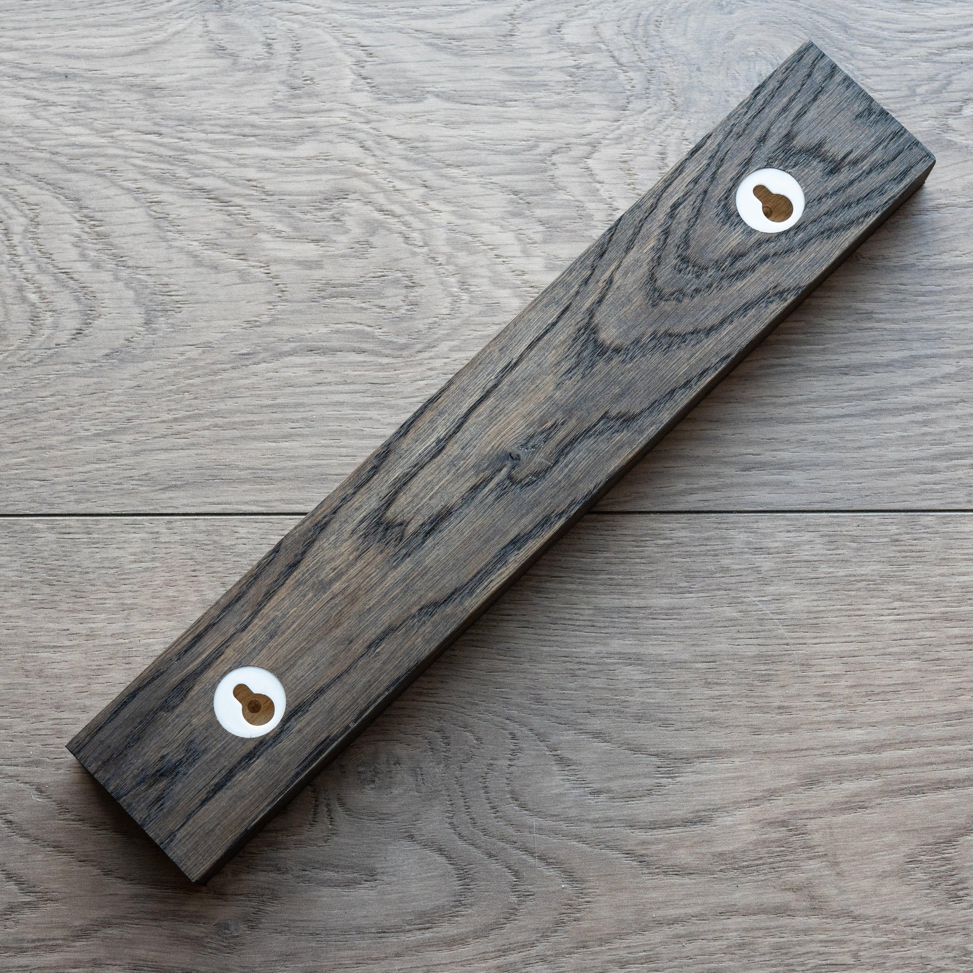 Piotr the Bear Black Leather and Oak Knife Magnet 12"-Knife Accessories-Piotr the Bear-Carbon Knife Co