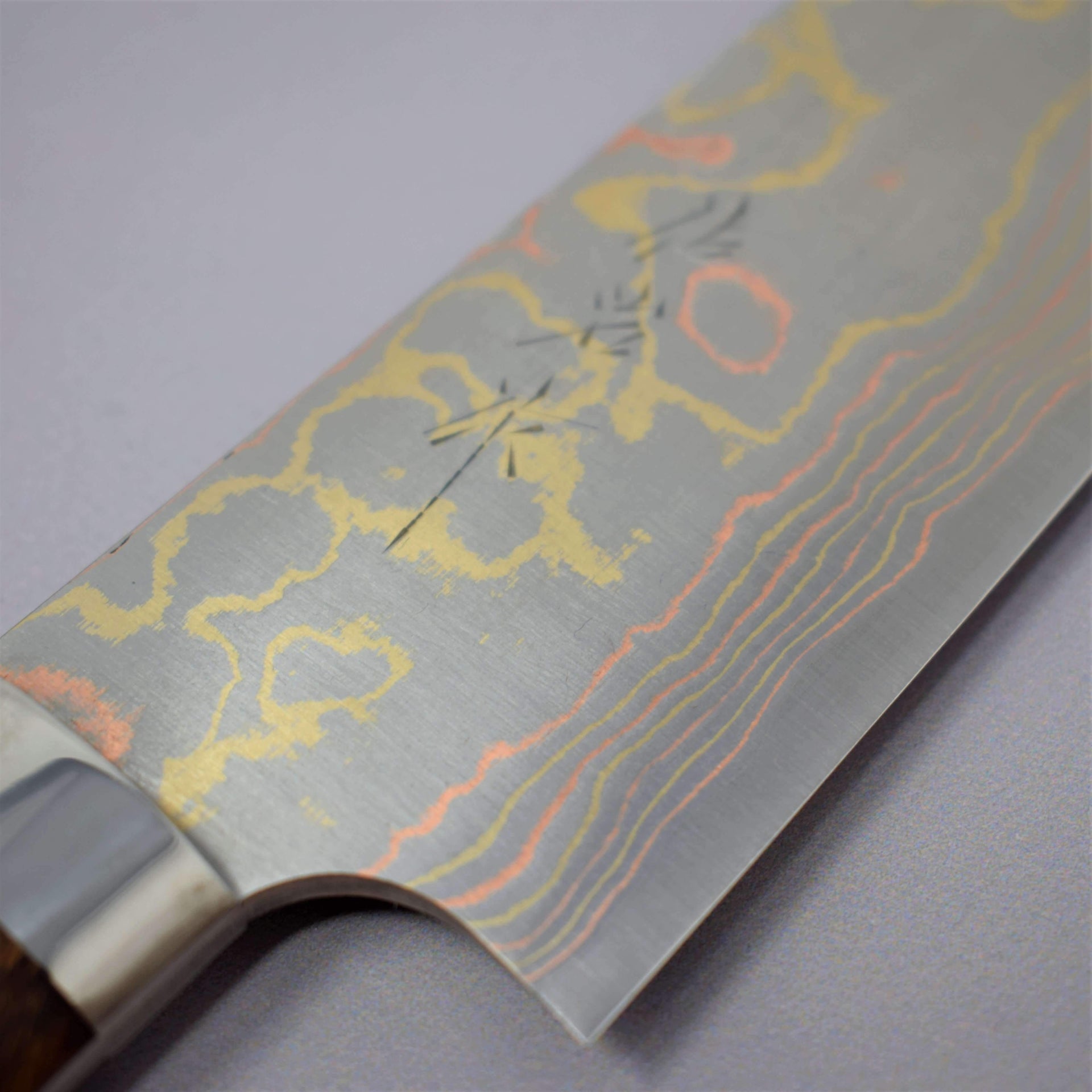 Saji Rainbow Damascus Gyuto 210mm-Knife-Takeshi Saji-Carbon Knife Co
