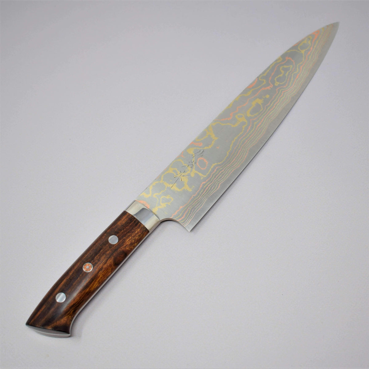 Saji Rainbow Damascus Gyuto 210mm-Knife-Takeshi Saji-Carbon Knife Co