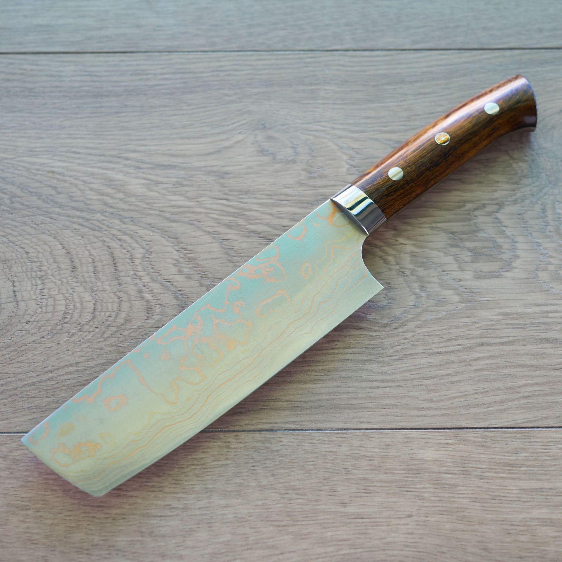 Saji Rainbow Damascus Nakiri 165mm-Knife-Takeshi Saji-Carbon Knife Co