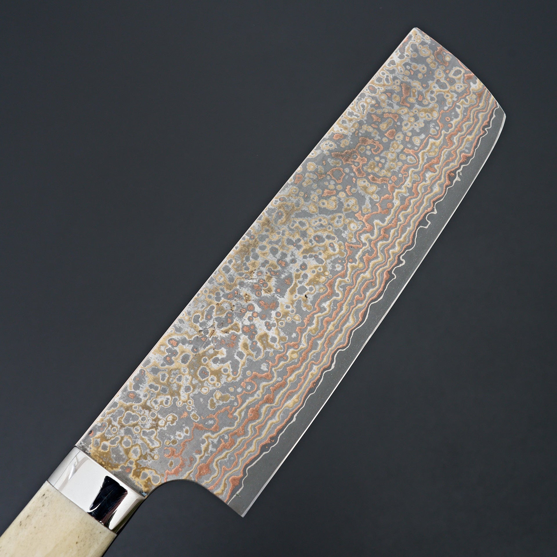Saji Yushoku Damascus Nakiri 170mm-Knife-Nakaya-Carbon Knife Co
