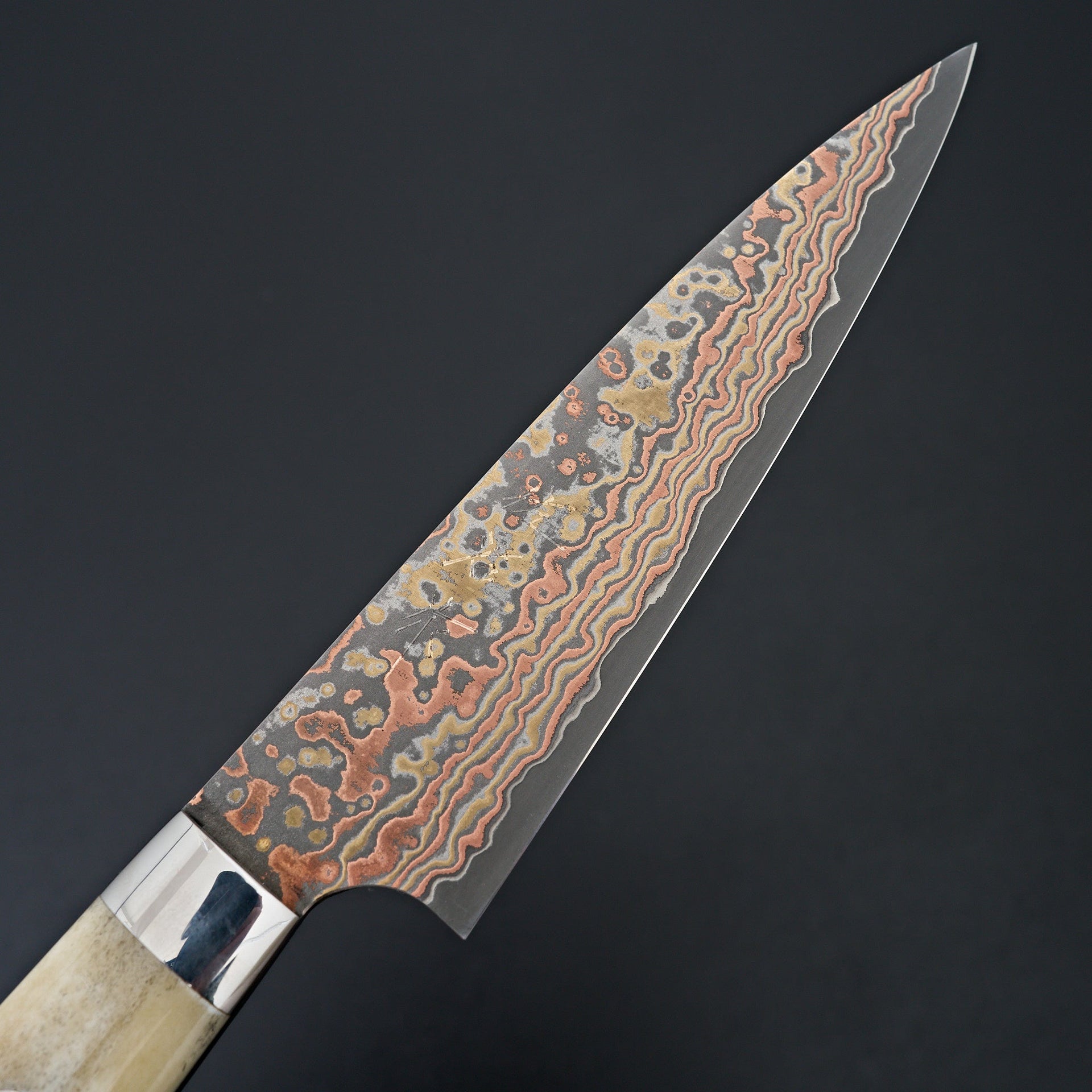 Saji Yushoku Damascus Petty 130mm-Knife-Nakaya-Carbon Knife Co