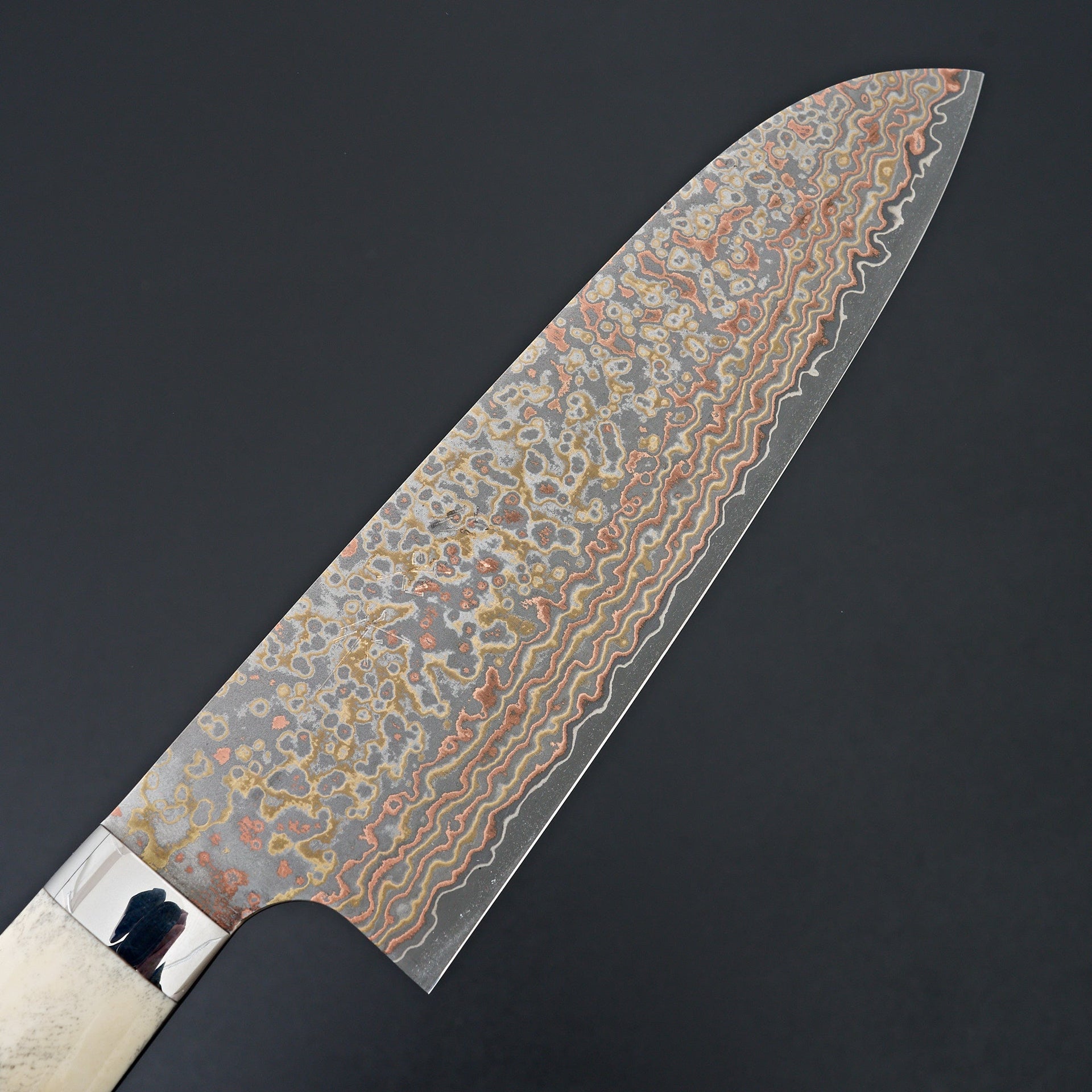 Saji Yushoku Damascus Santoku 180mm-Knife-Nakaya-Carbon Knife Co