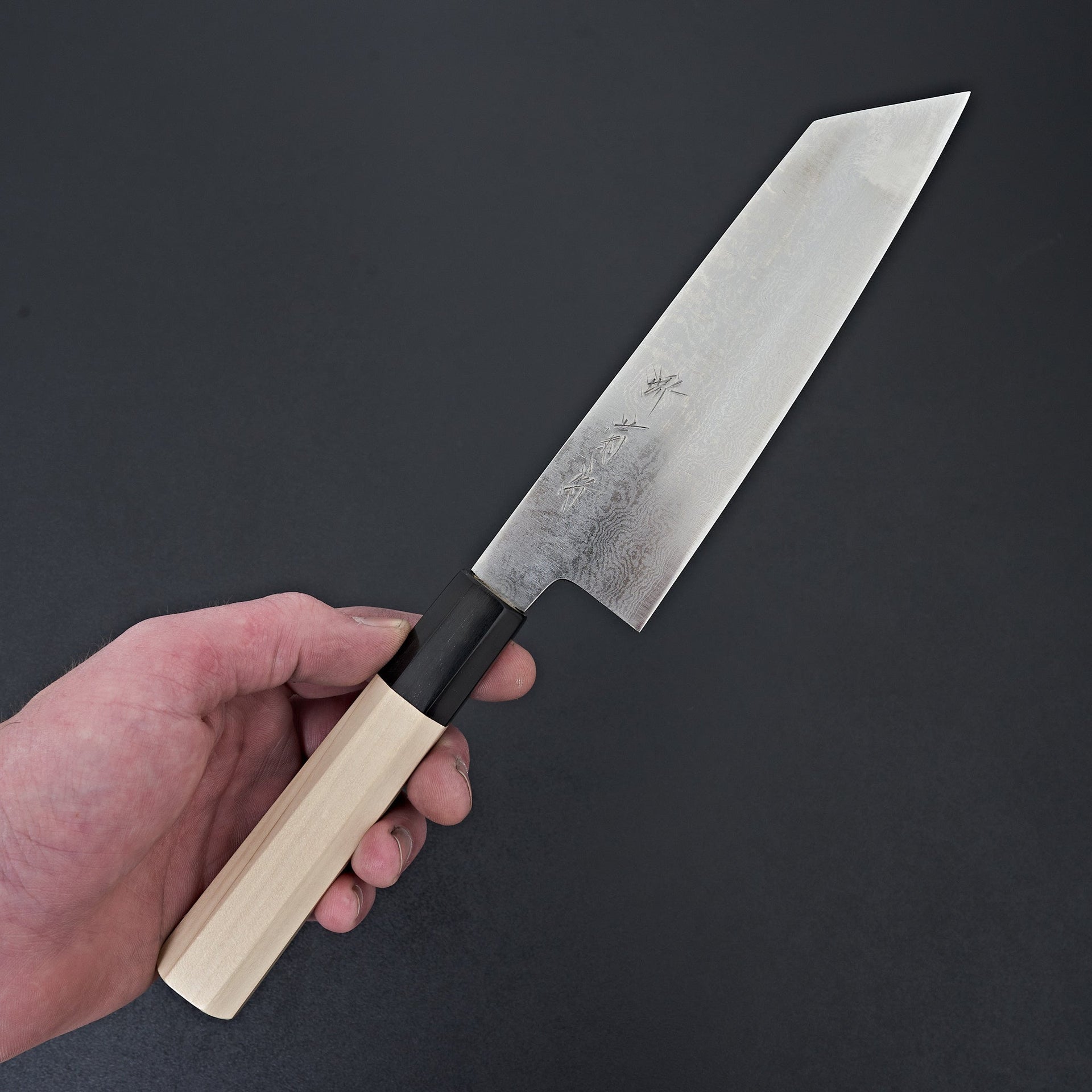Sakai Kikumori Ginsan Damascus Kiritsuke Santoku 180mm-Knife-Sakai Kikumori-Carbon Knife Co