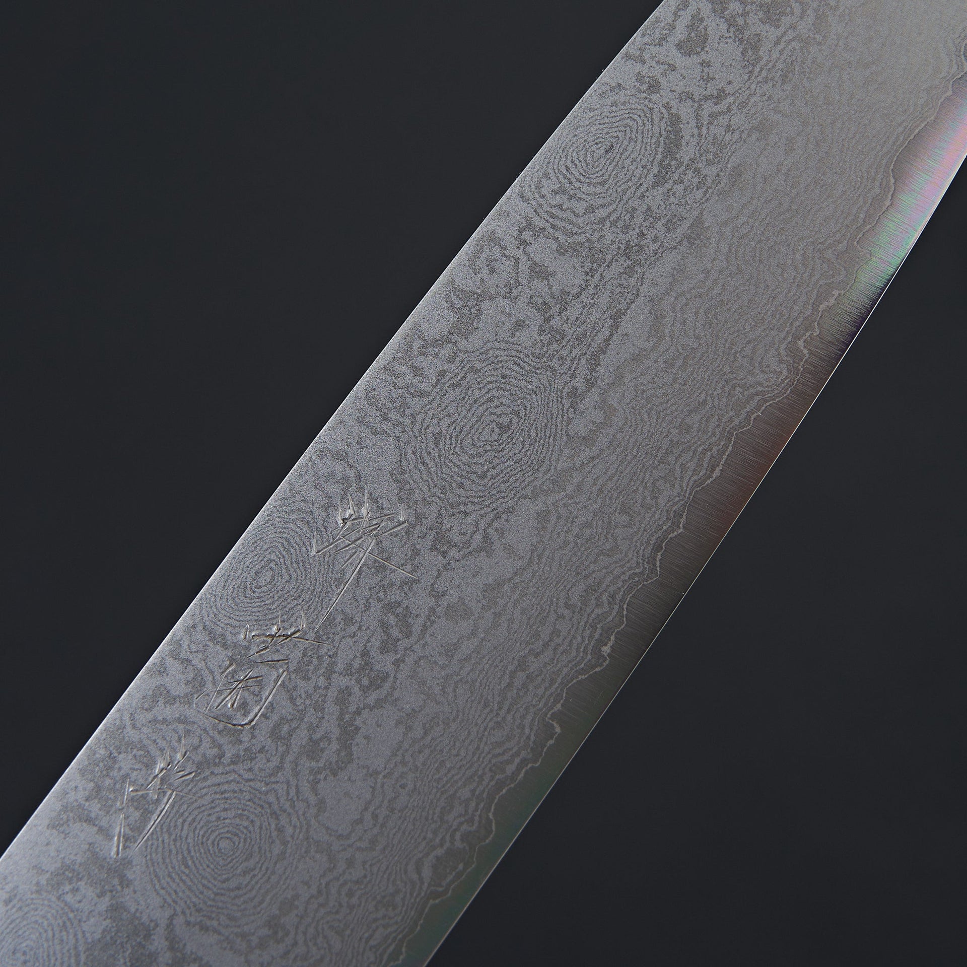 Sakai Kikumori Ginsan Damascus Santoku 180mm-Knife-Sakai Kikumori-Carbon Knife Co