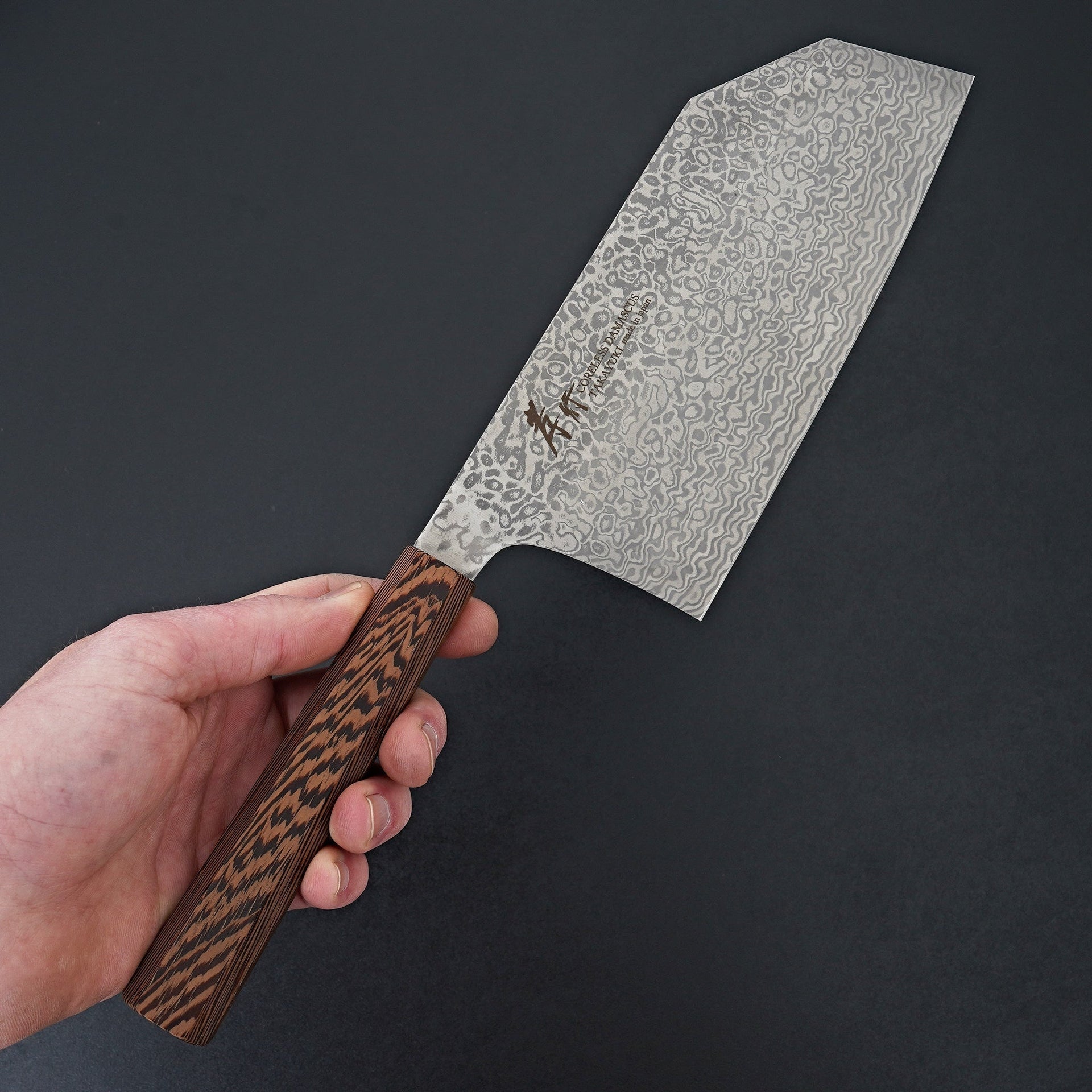 Sakai Takayuki Coreless Damascus Tall Bunka Large 195mm-Knife-Sakai Takayuki-Carbon Knife Co