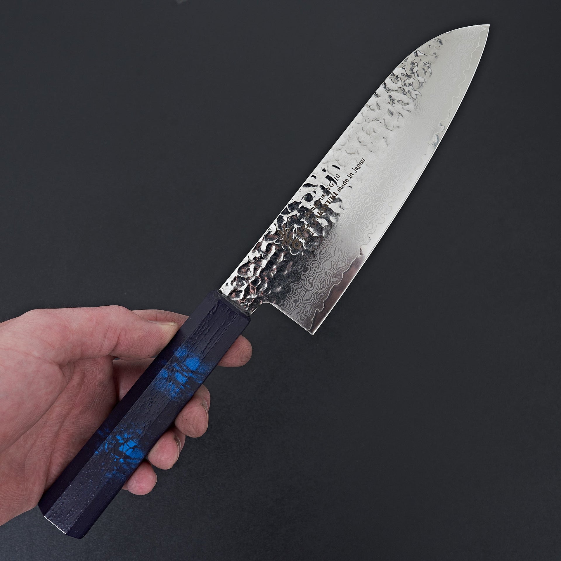 Sakai Takayuki Nanairo Blue Tortoiseshell 33 Layer Damascus Santoku 170mm-Knife-Sakai Takayuki-Carbon Knife Co