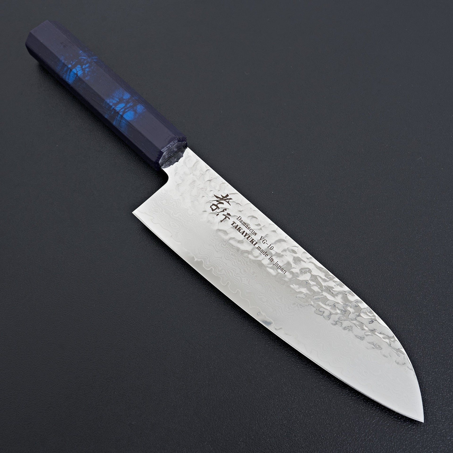 Sakai Takayuki Nanairo Blue Tortoiseshell 33 Layer Damascus Santoku 170mm-Knife-Sakai Takayuki-Carbon Knife Co