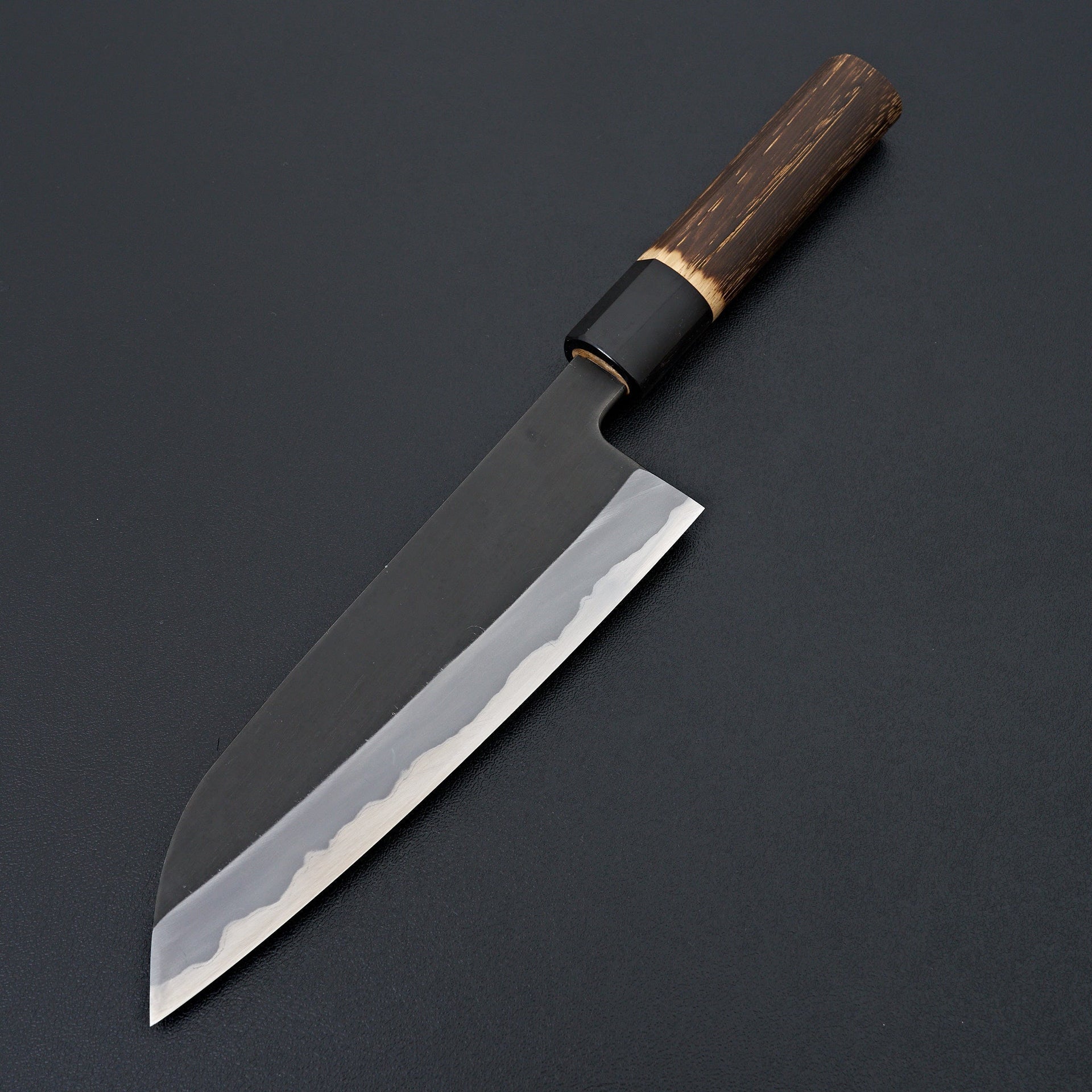Tsukasa Hinoura Shirogami 2 Kurouchi Kasumi Santoku 165mm-Hinoura-Carbon Knife Co