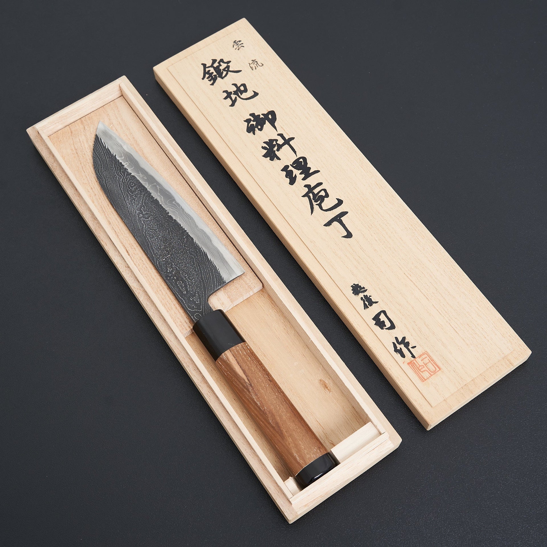 Tsukasa Hinoura Unryu Damascus Santoku 165mm-Knife-Hinoura-Carbon Knife Co