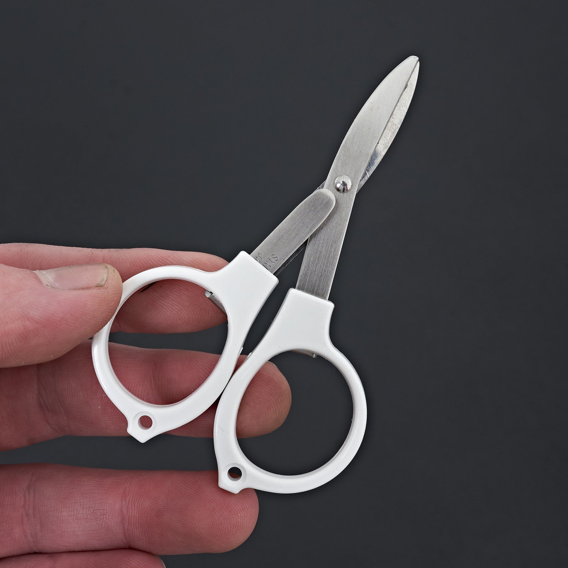 Yoshida Megane Folding Shears (White)-Accessories-Hitohira-Carbon Knife Co