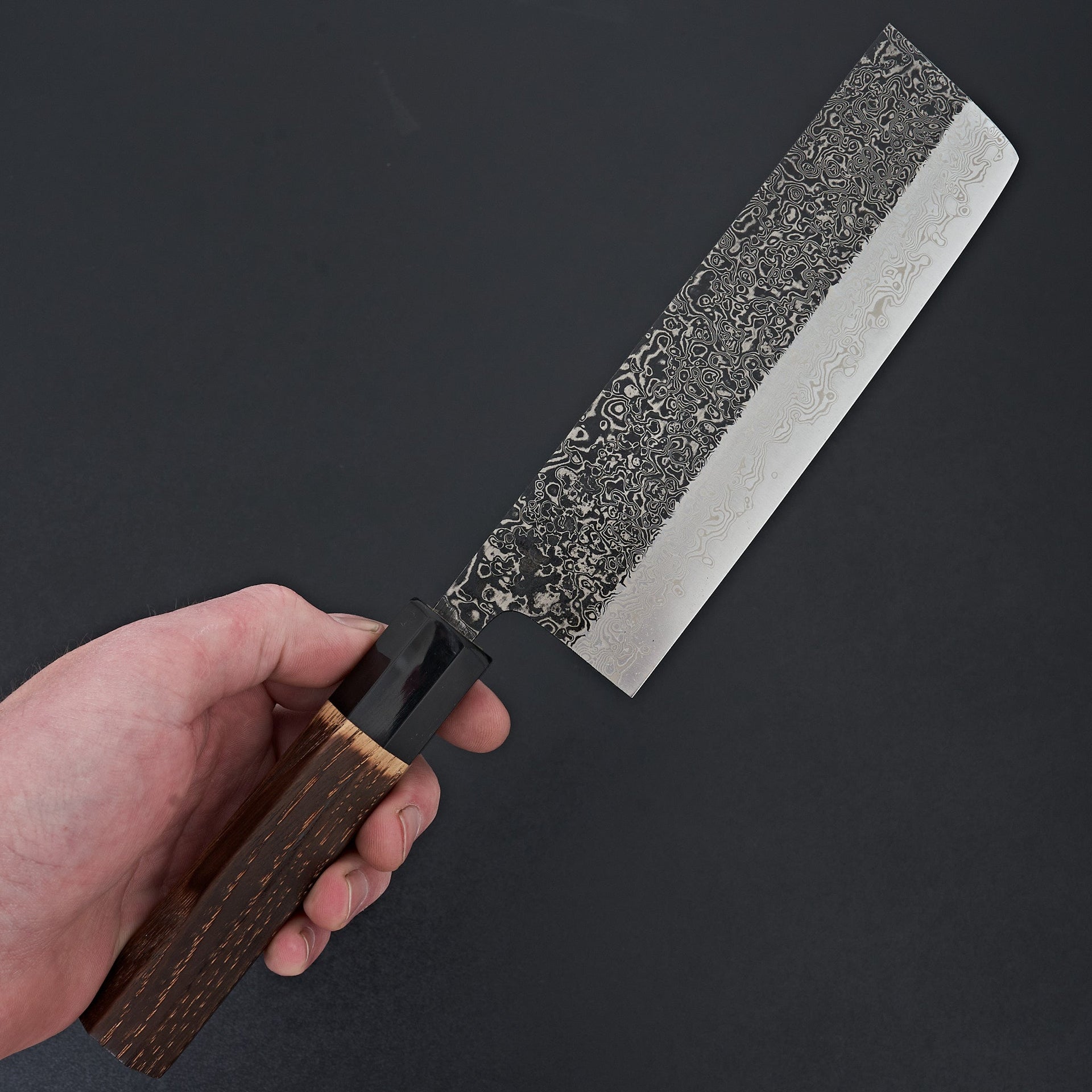 Yoshikane SLD Black Damascus Nakiri 165mm-Knife-Yoshikane-Carbon Knife Co
