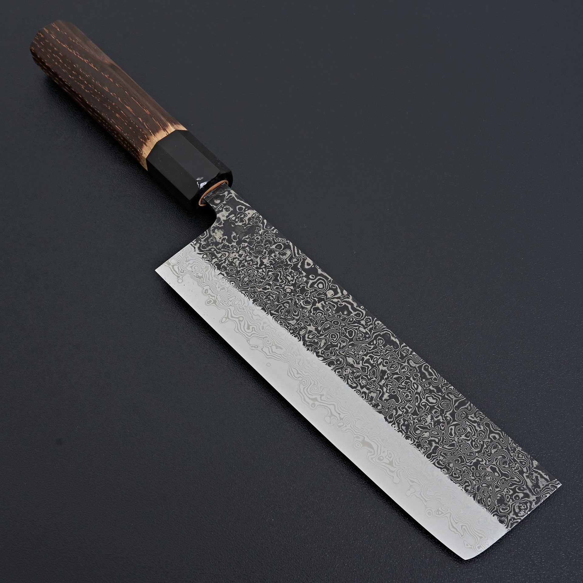 Yoshikane SLD Black Damascus Nakiri 165mm-Knife-Yoshikane-Carbon Knife Co