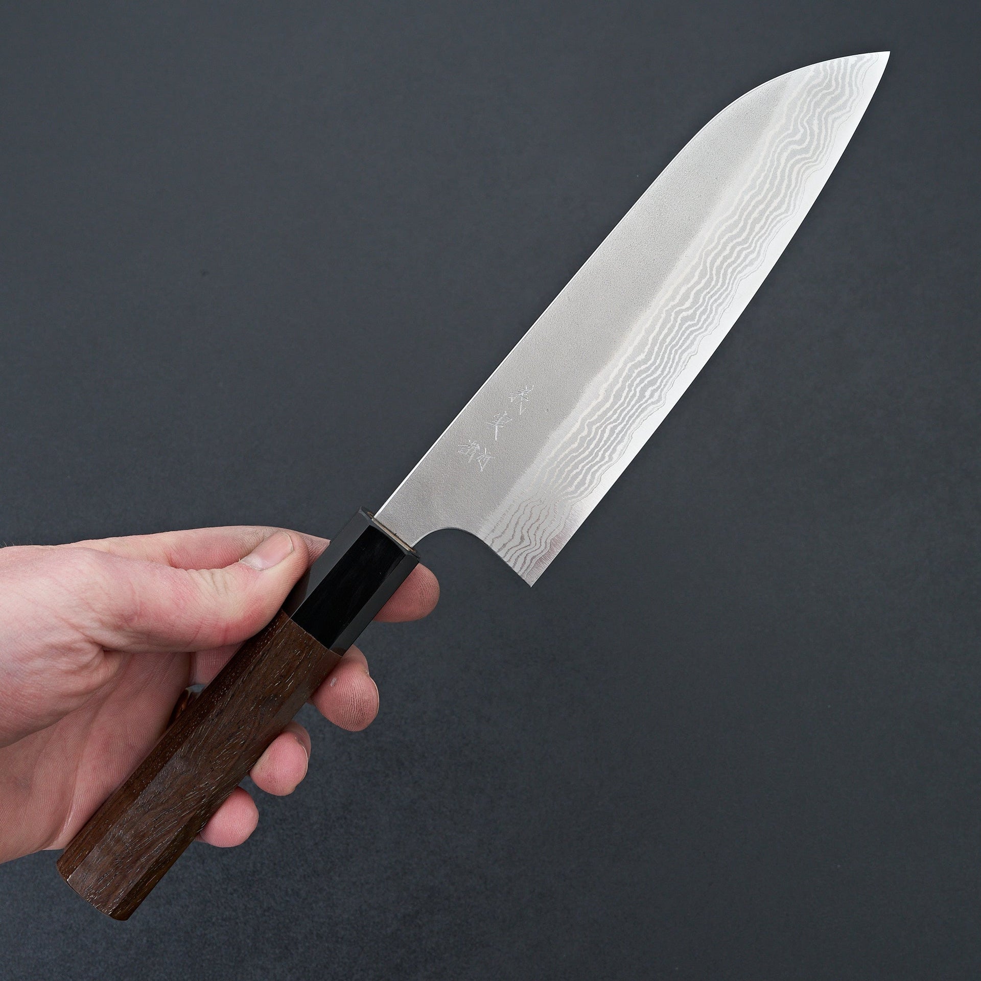Yoshimi Kato VG10 Nashiji Santoku 165mm-Yoshimi Kato-Carbon Knife Co