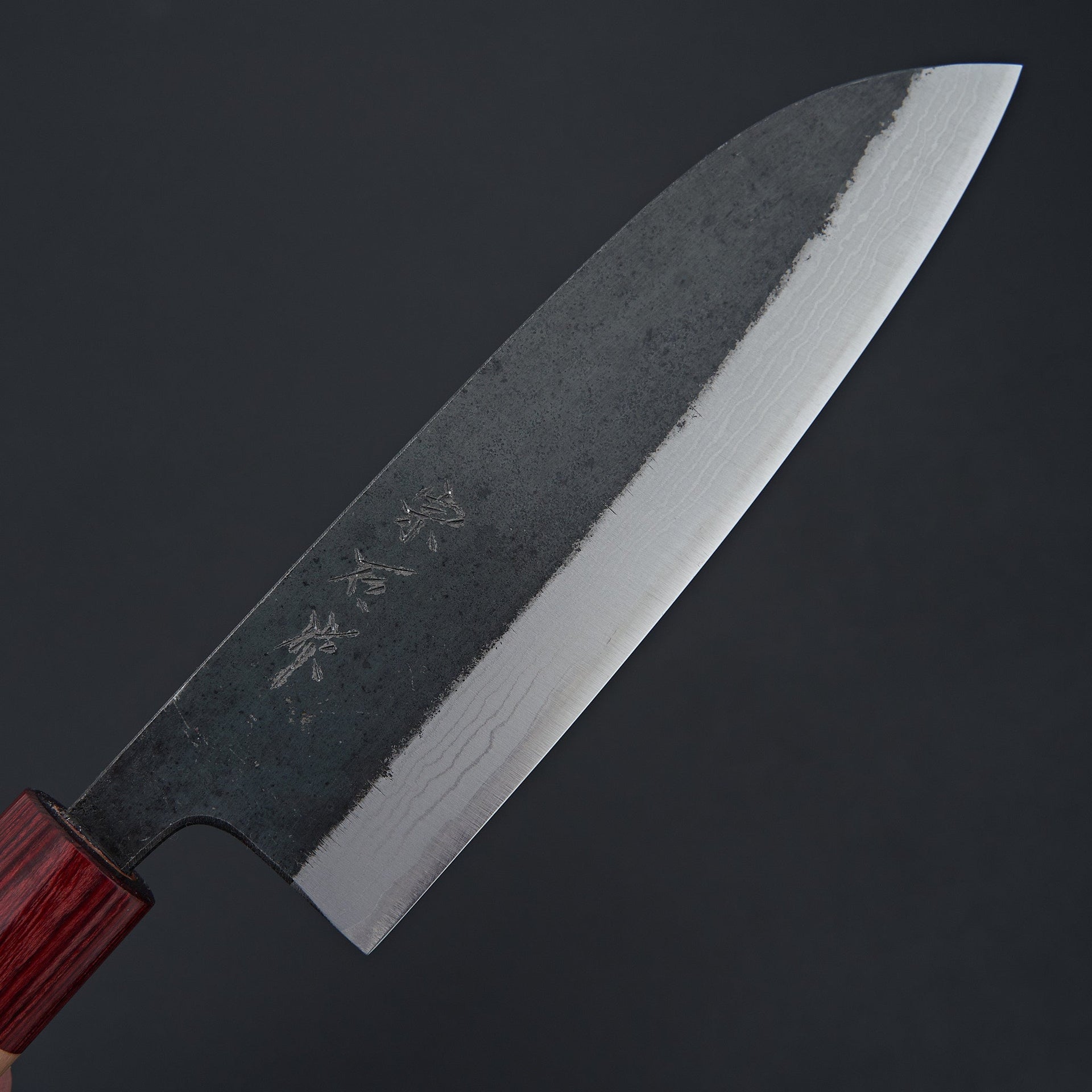 Muneishi Blue #2 Damascus Santoku 165mm-Knife-Muneishi-Carbon Knife Co