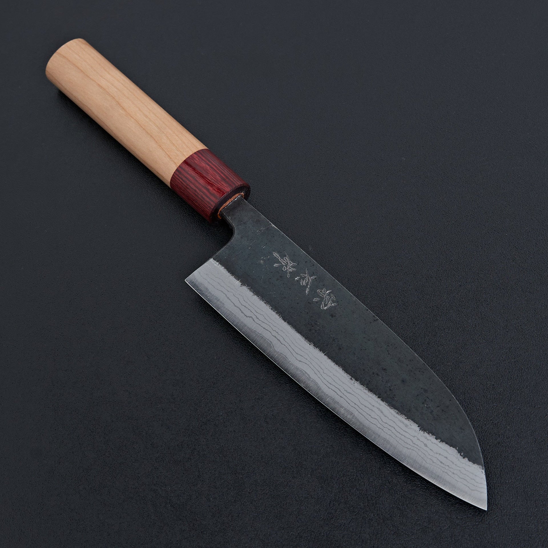 Muneishi Blue #2 Damascus Santoku 165mm-Knife-Muneishi-Carbon Knife Co
