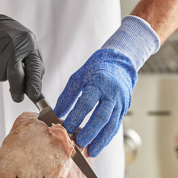 Mercer Culinary A4 Cut Glove, Large Blue 18 Gauge