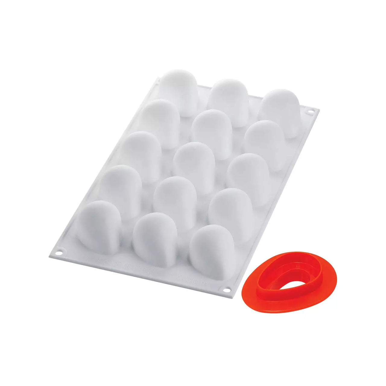 Silikomart Fragola 30 Mold 1.9” x 1.46”, 15 Cavities
