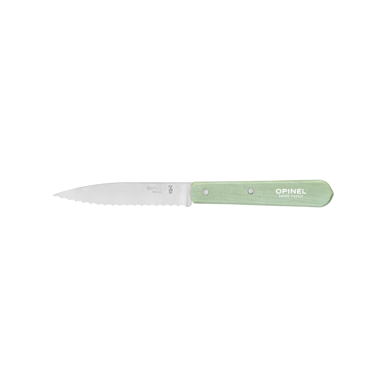Opinel No.113 Essential Serrated Paring Knife Sage Green